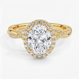 Classic Twist Oval Diamond Halo Engagement Ring, thumbnail 4
