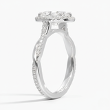 Classic Twist Oval Diamond Halo Engagement Ring, thumbnail 8