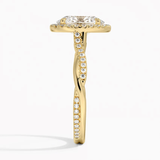 Classic Twist Oval Diamond Halo Engagement Ring, thumbnail 6