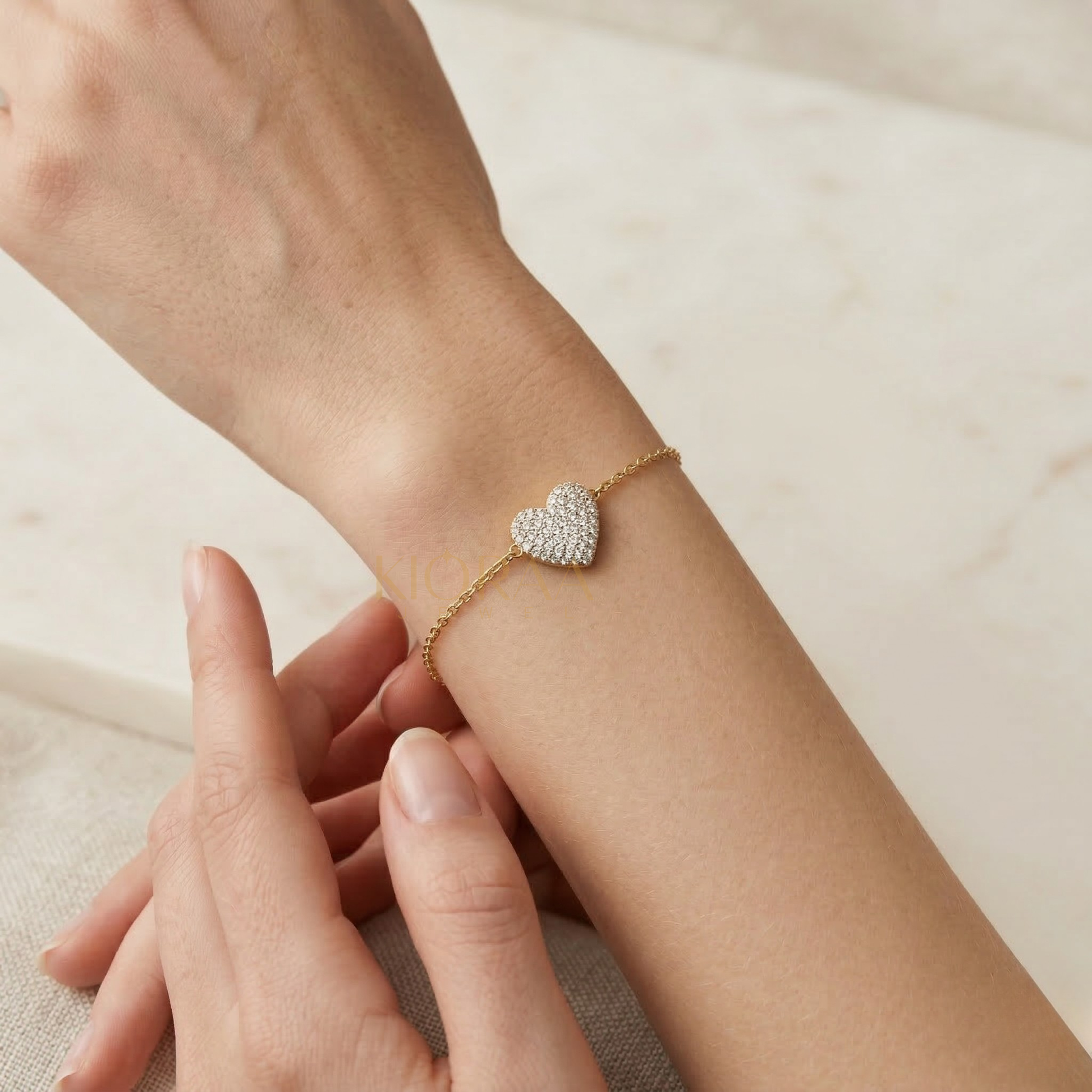 Lab Diamond Heart Shape Bracelet