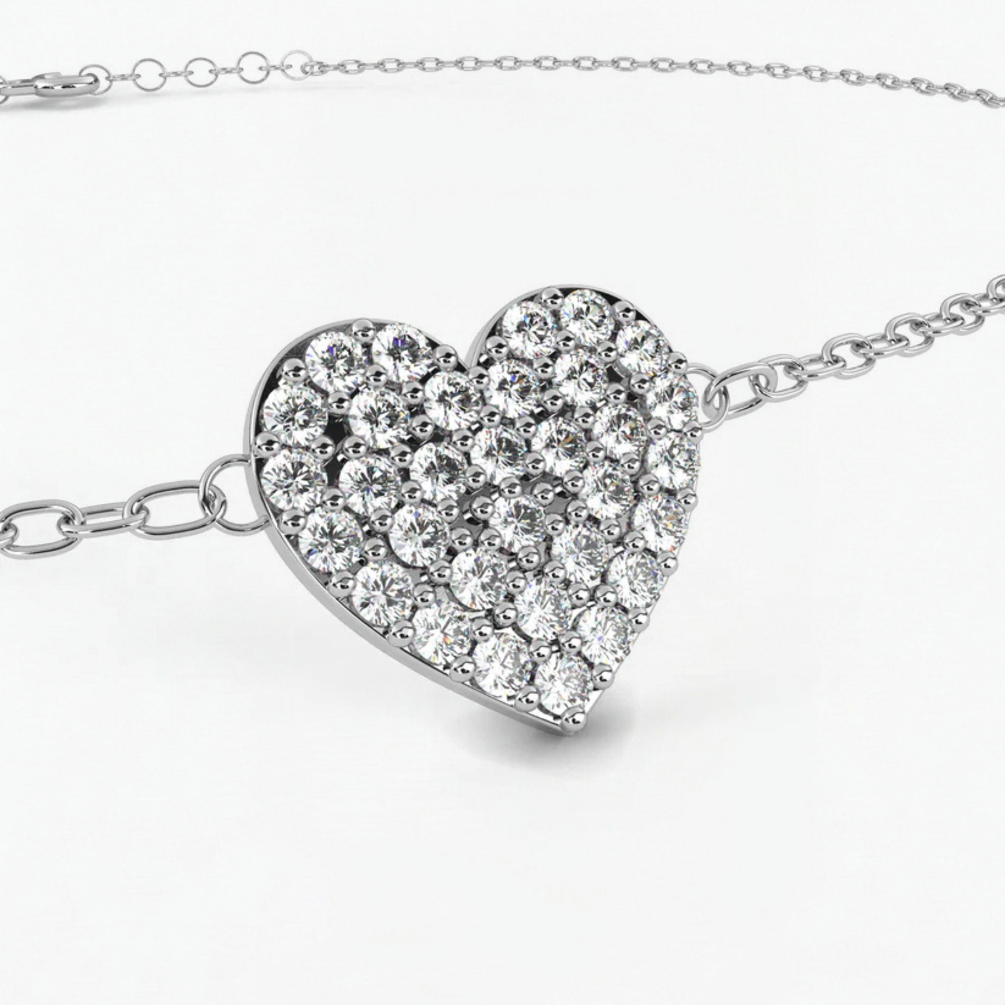 Lab Diamond Heart Shape Bracelet