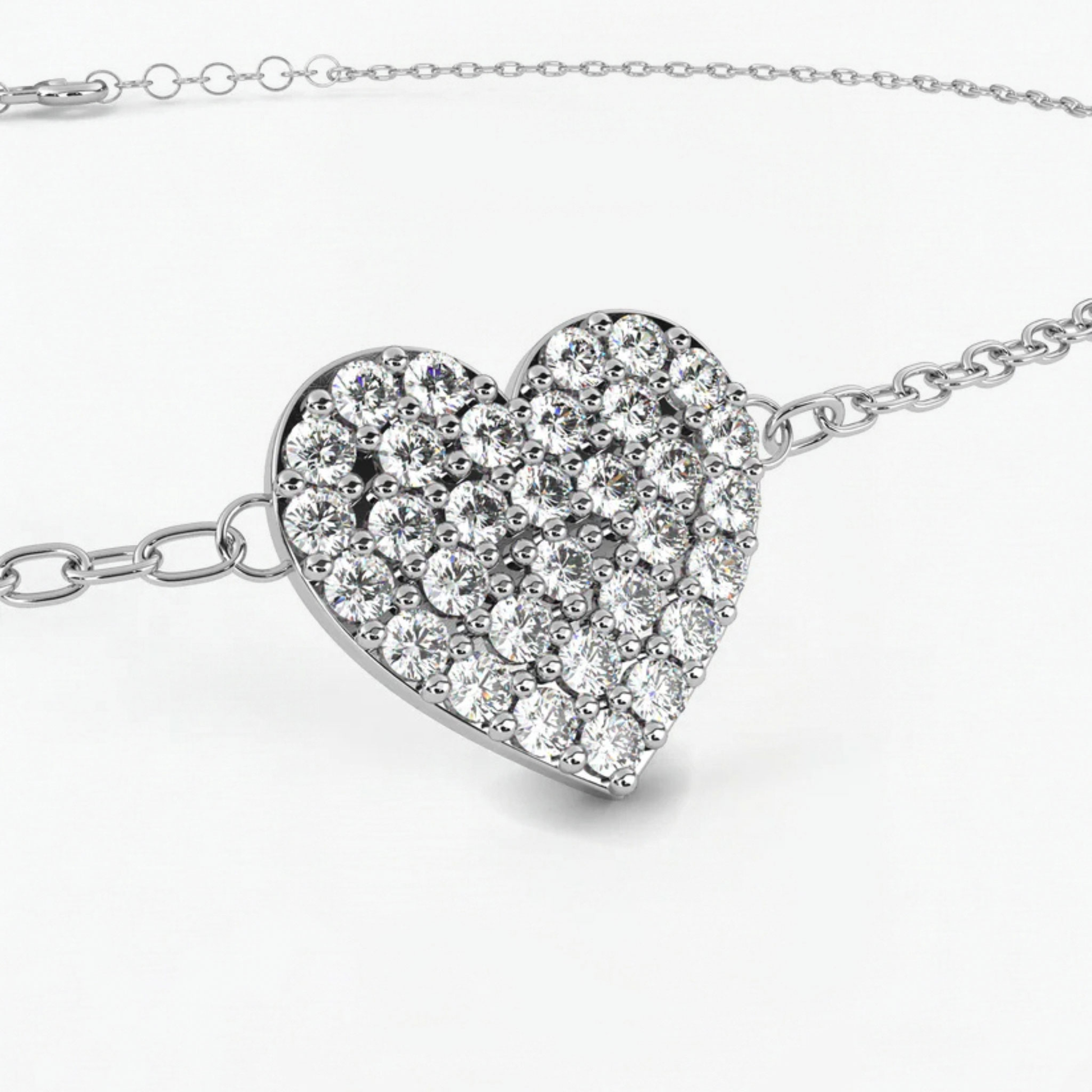 Lab Diamond Heart Shape Bracelet