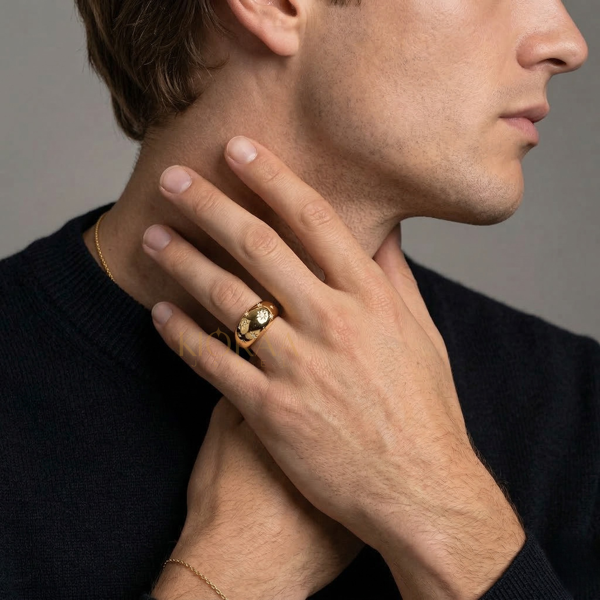 Aries Zodiac Constellation Diamond Ring