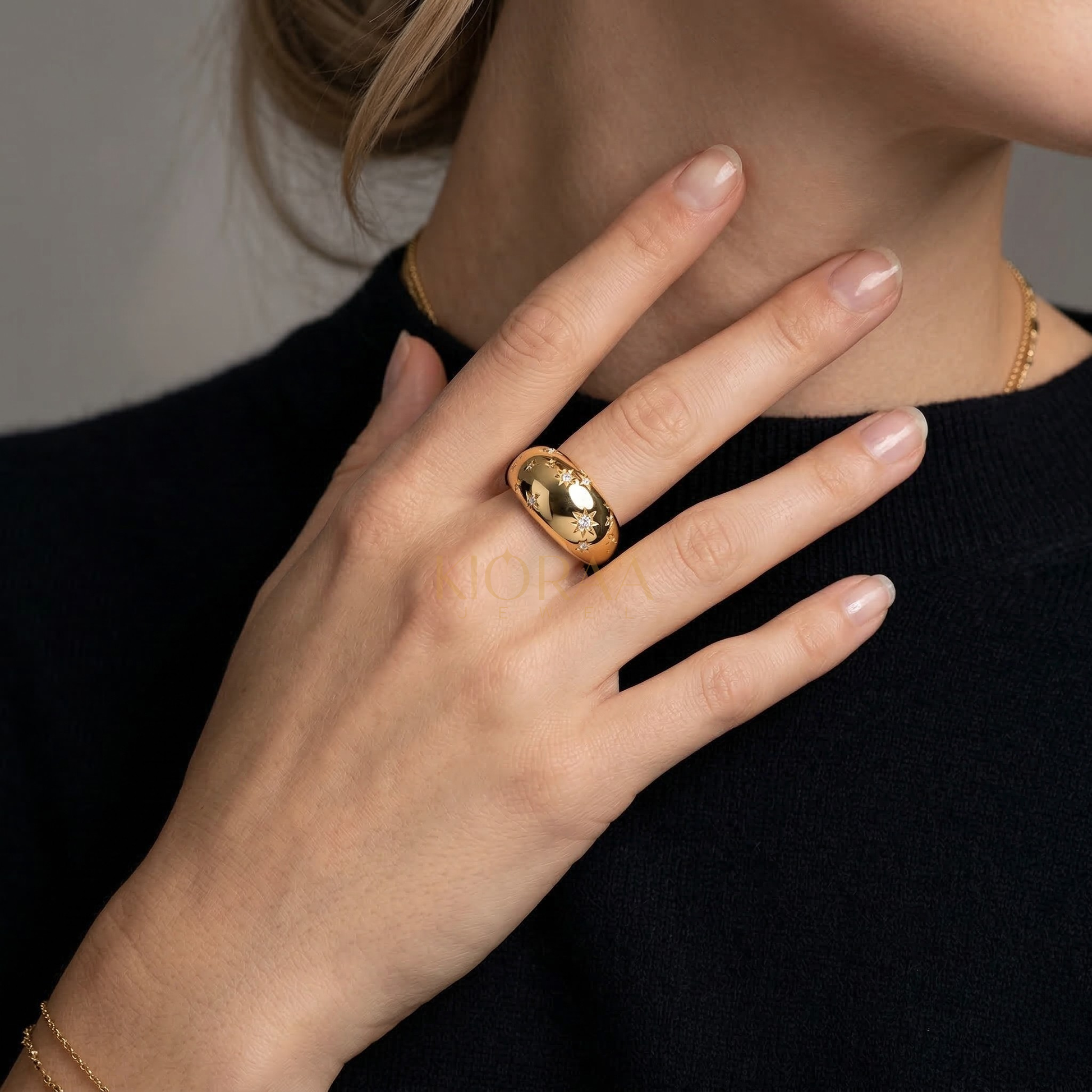 Aries Zodiac Constellation Diamond Ring