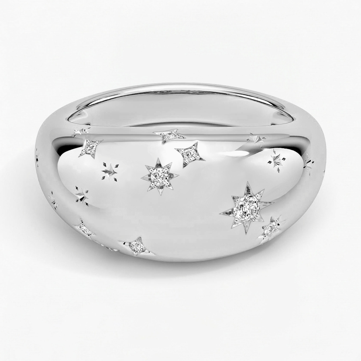 Aries Zodiac Constellation Diamond Ring