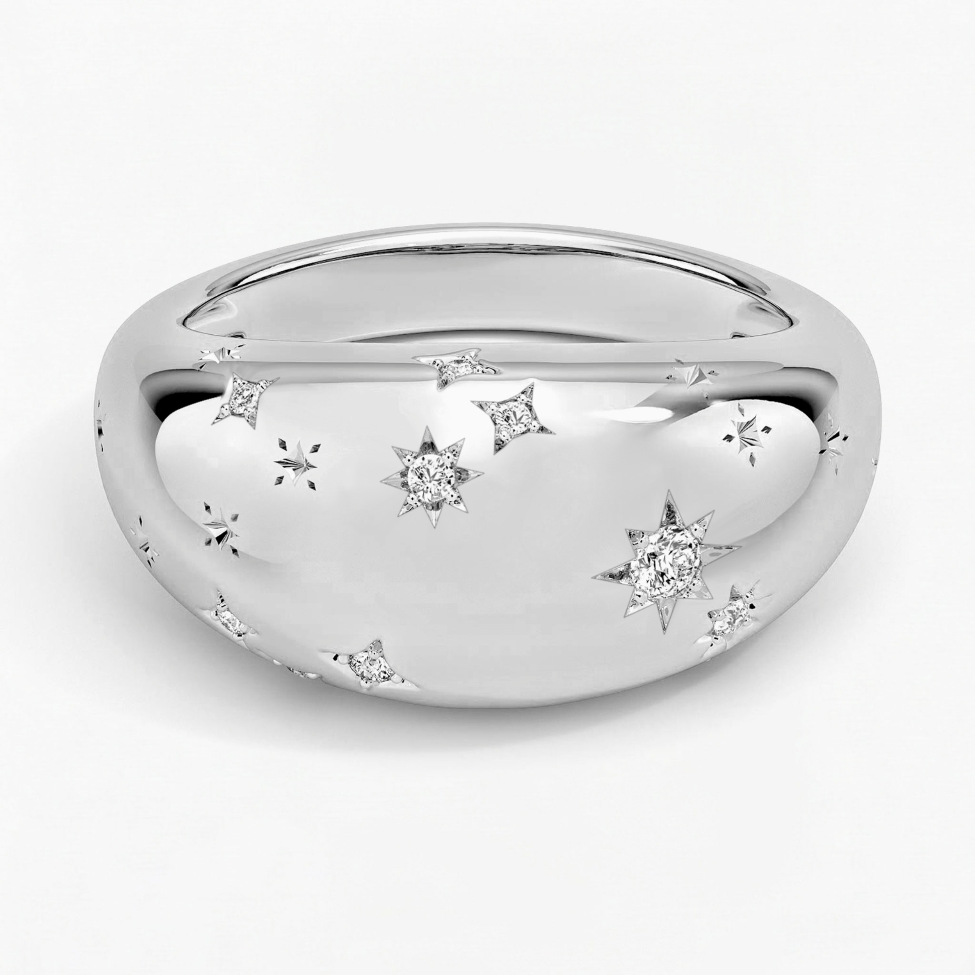 Aries Zodiac Constellation Diamond Ring