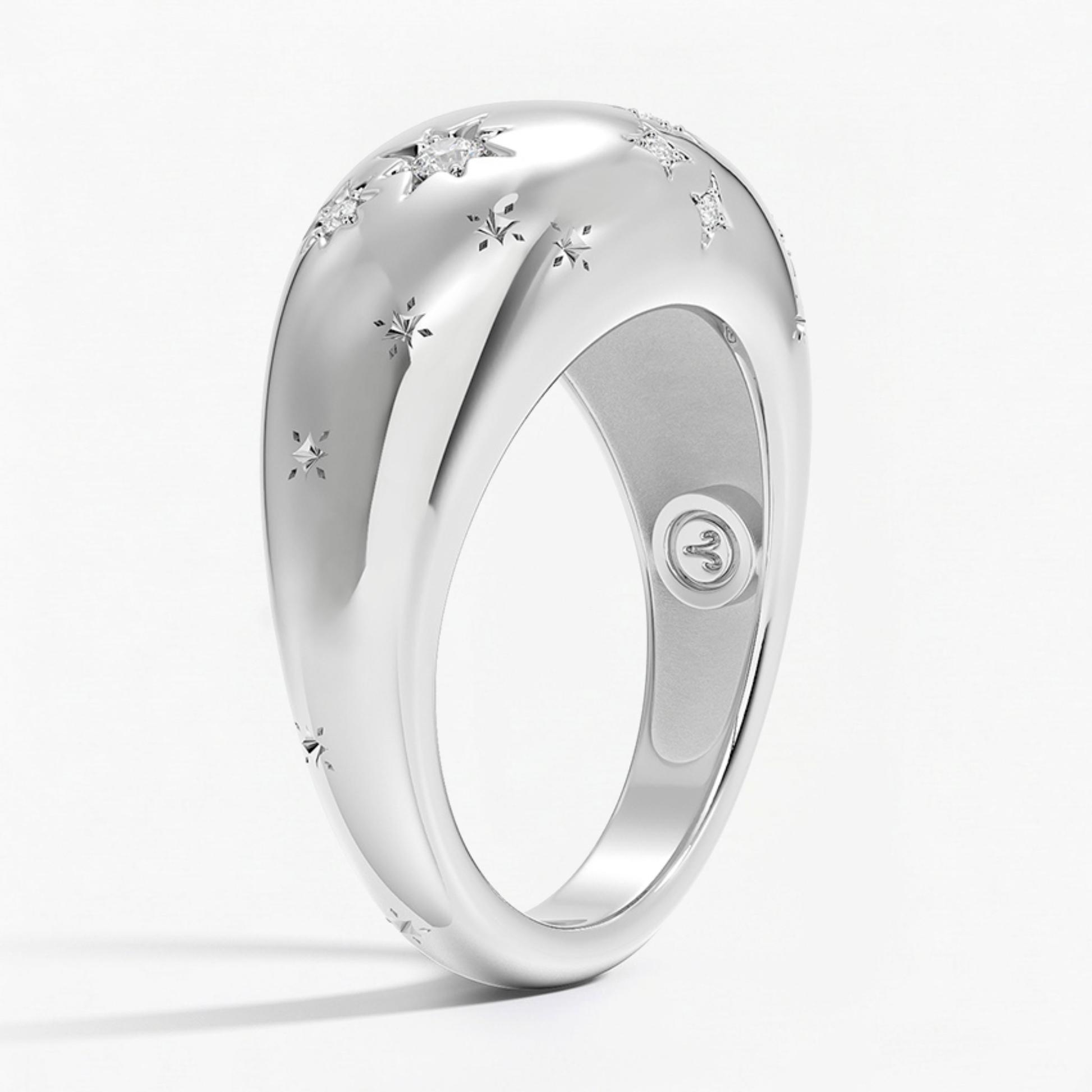 Aries Zodiac Constellation Diamond Ring