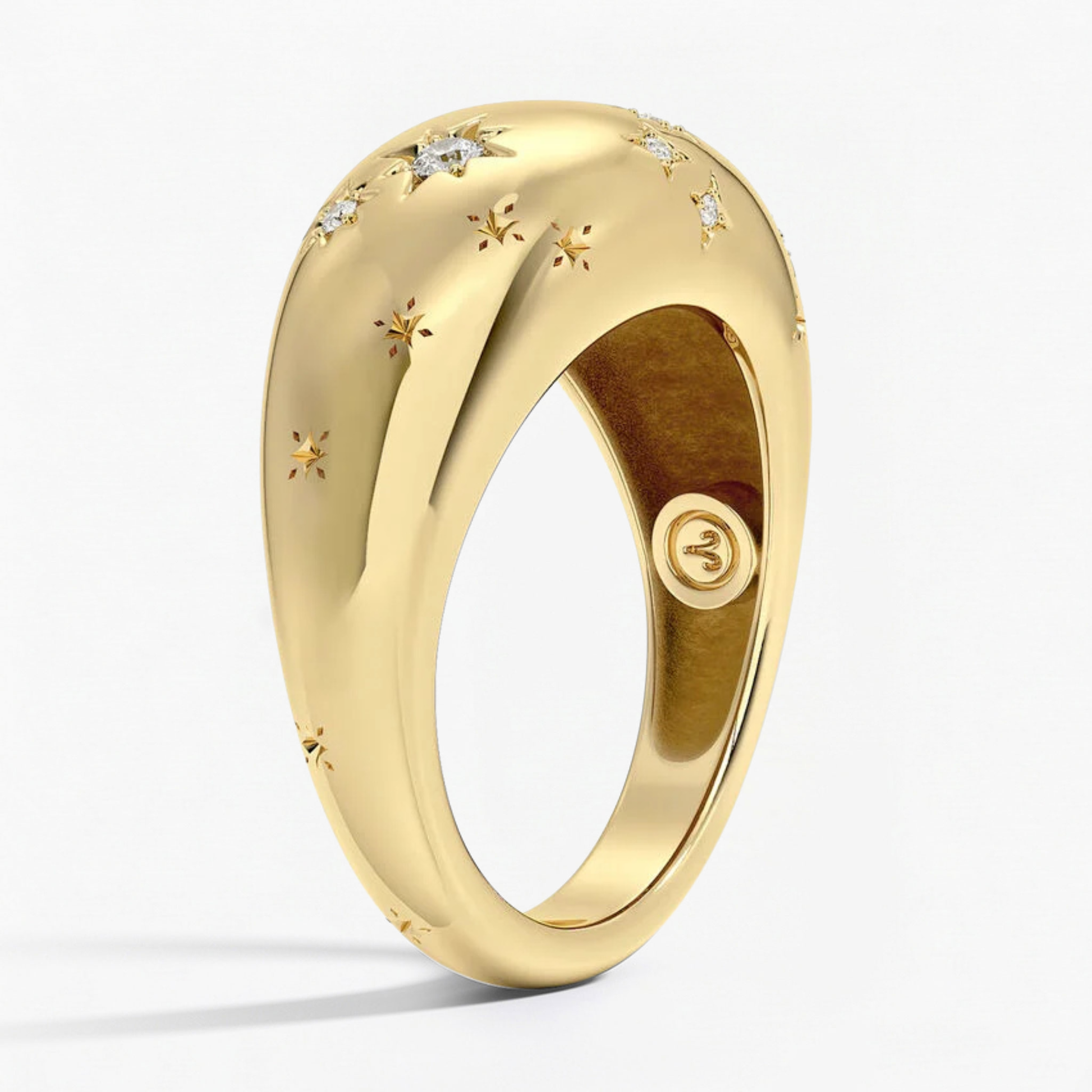 Aries Zodiac Constellation Diamond Ring