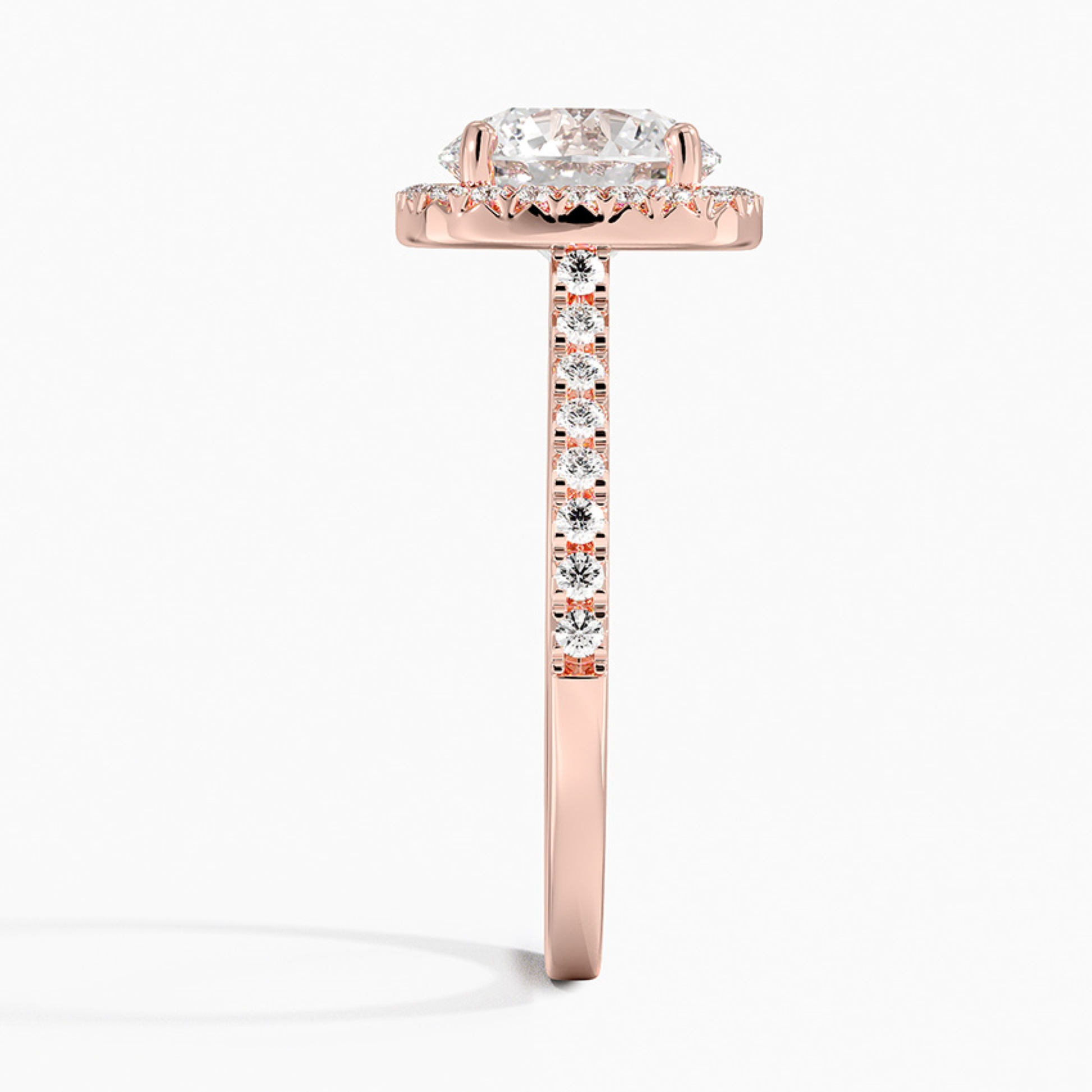 Round Lab Grown Diamond Halo Engagement Ring