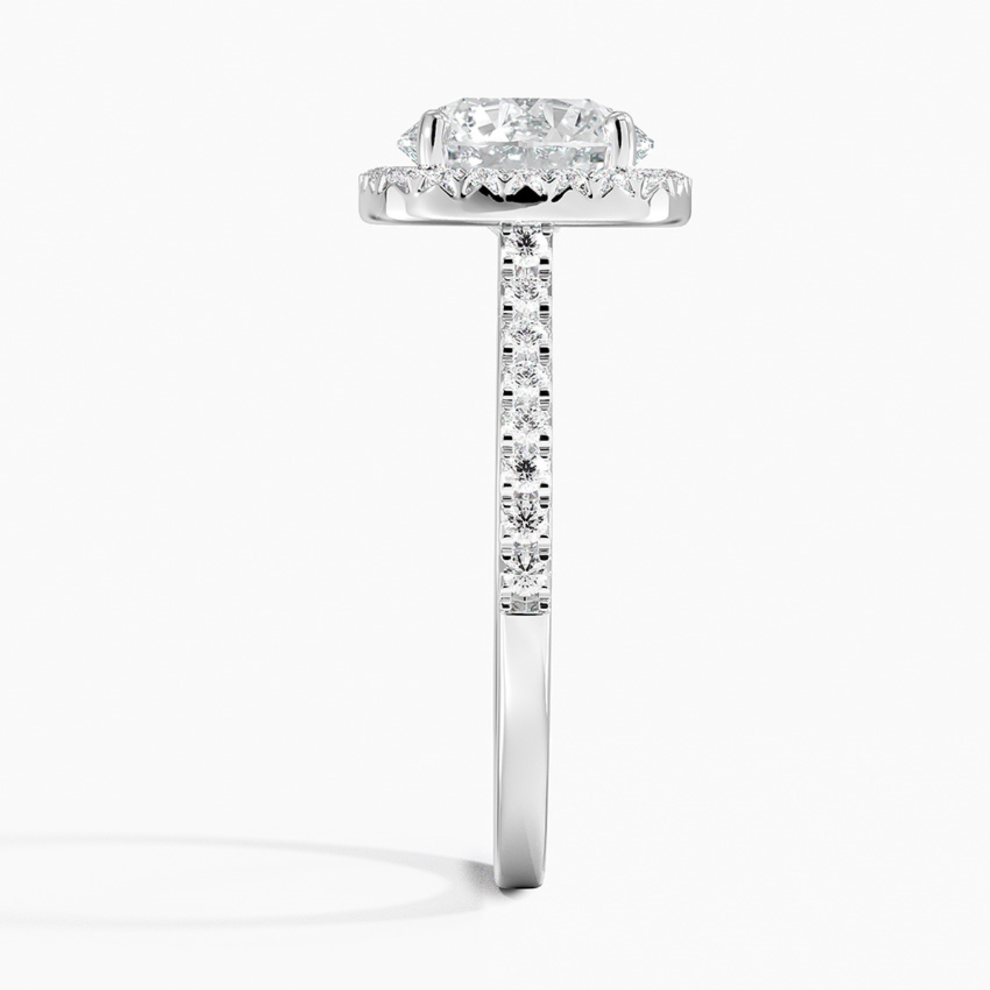 Round Lab Grown Diamond Halo Engagement Ring
