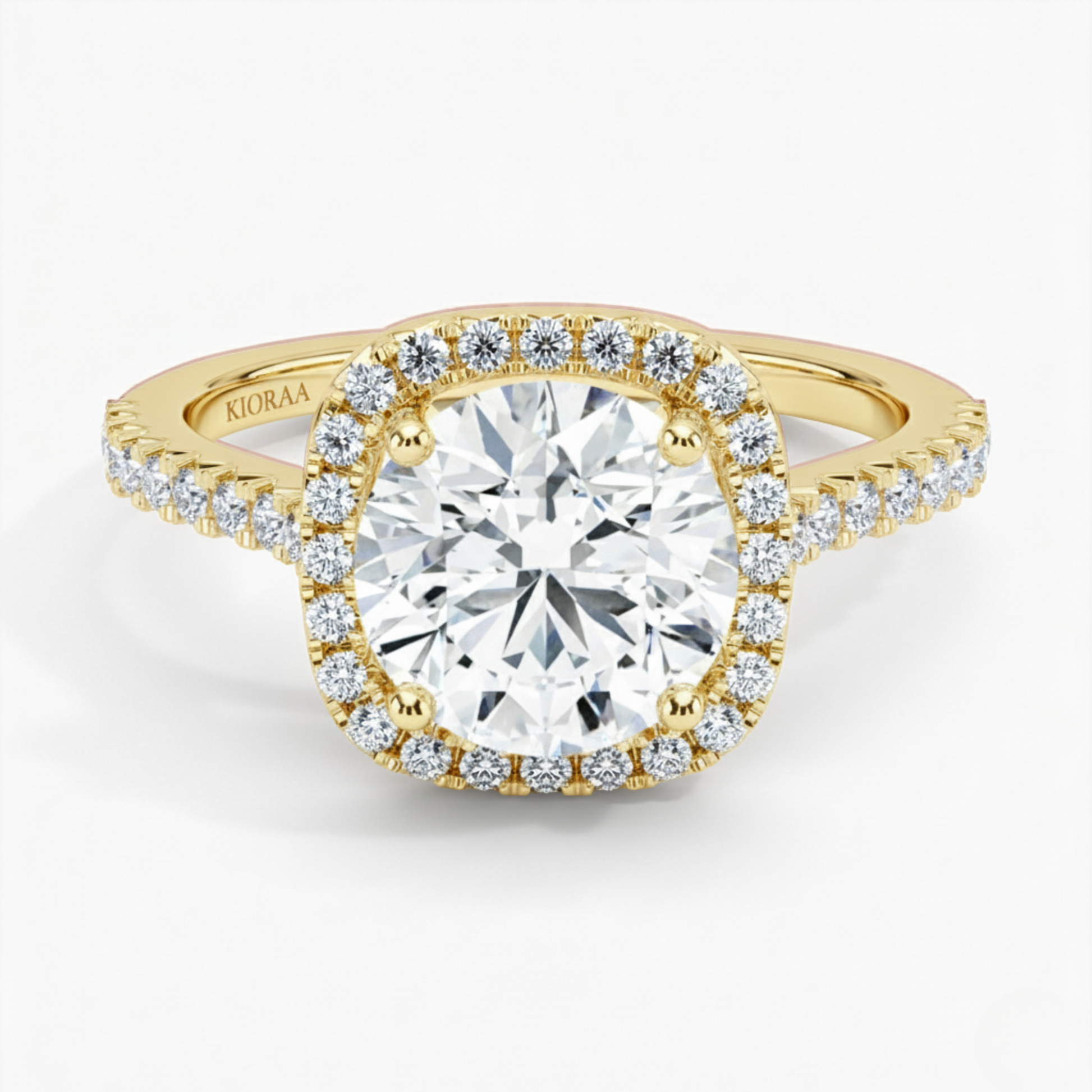 Round Lab Grown Diamond Halo Engagement Ring
