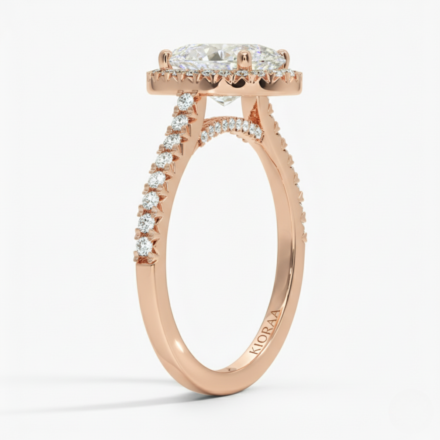 Oval Lab Grown Diamond Halo Engagement Ring