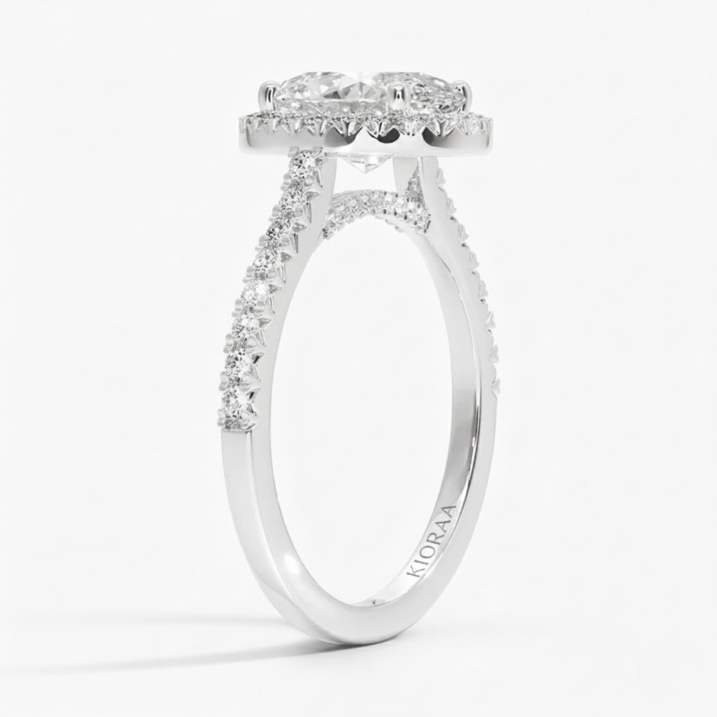 Oval Lab Grown Diamond Halo Engagement Ring