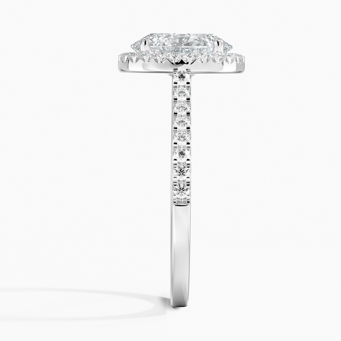 Oval Lab Grown Diamond Halo Engagement Ring
