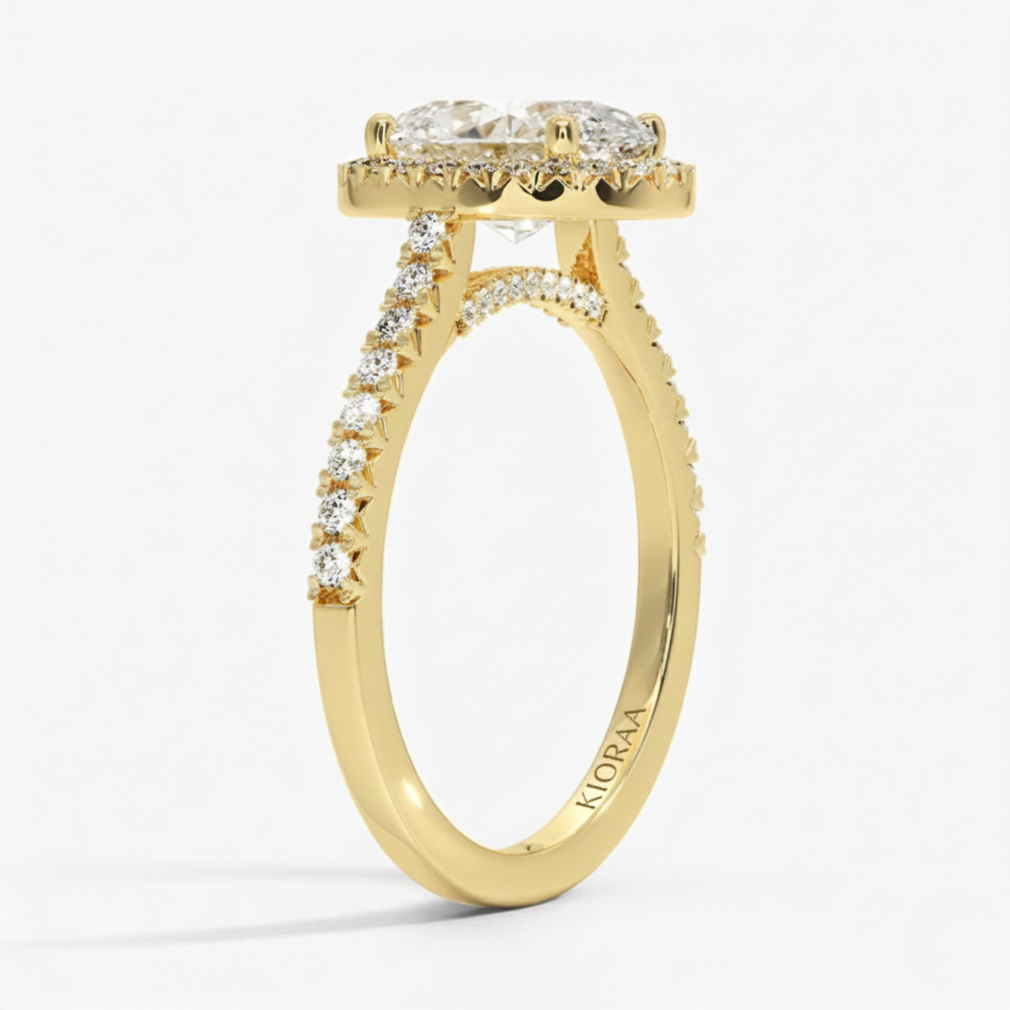 Oval Lab Grown Diamond Halo Engagement Ring