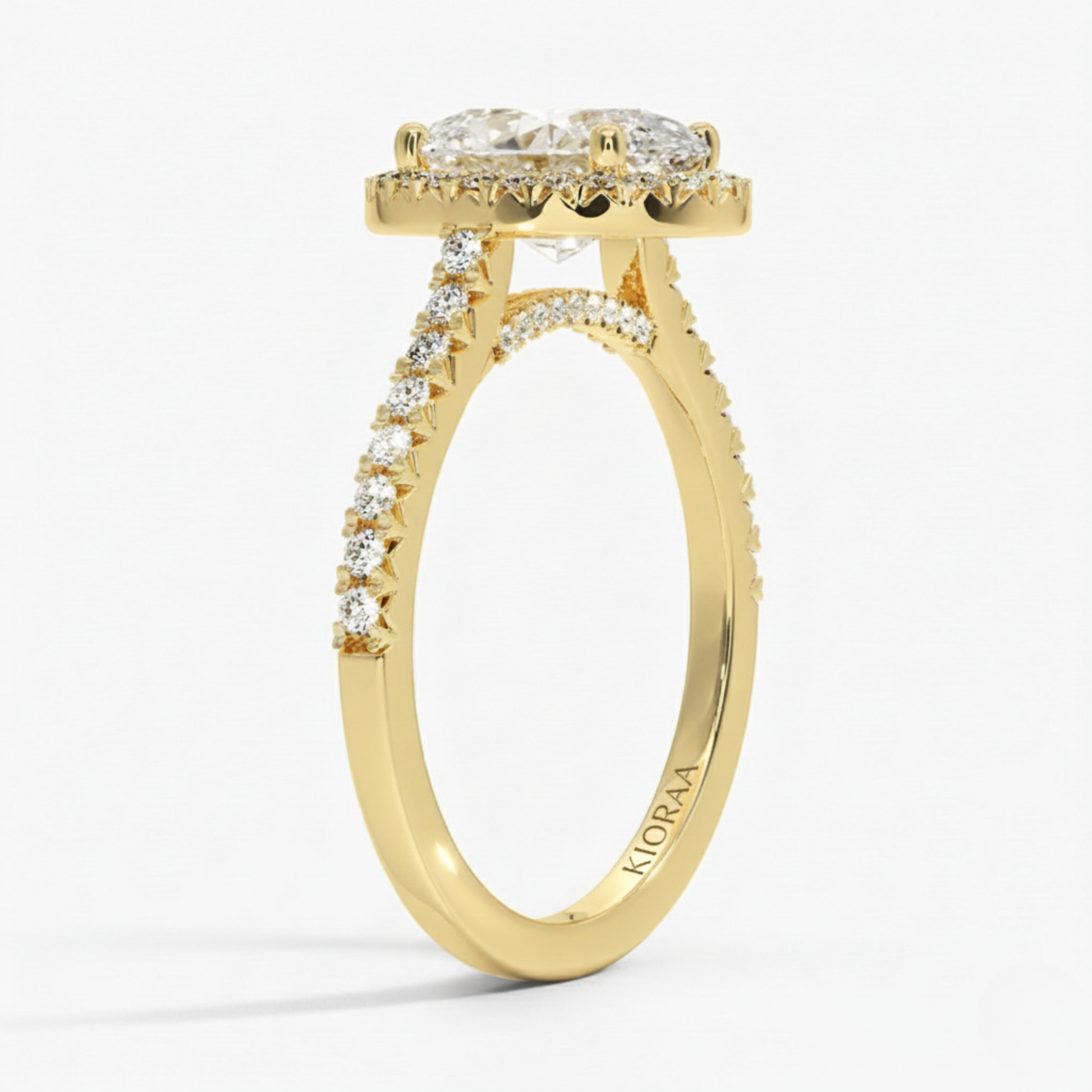 Oval Lab Grown Diamond Halo Engagement Ring