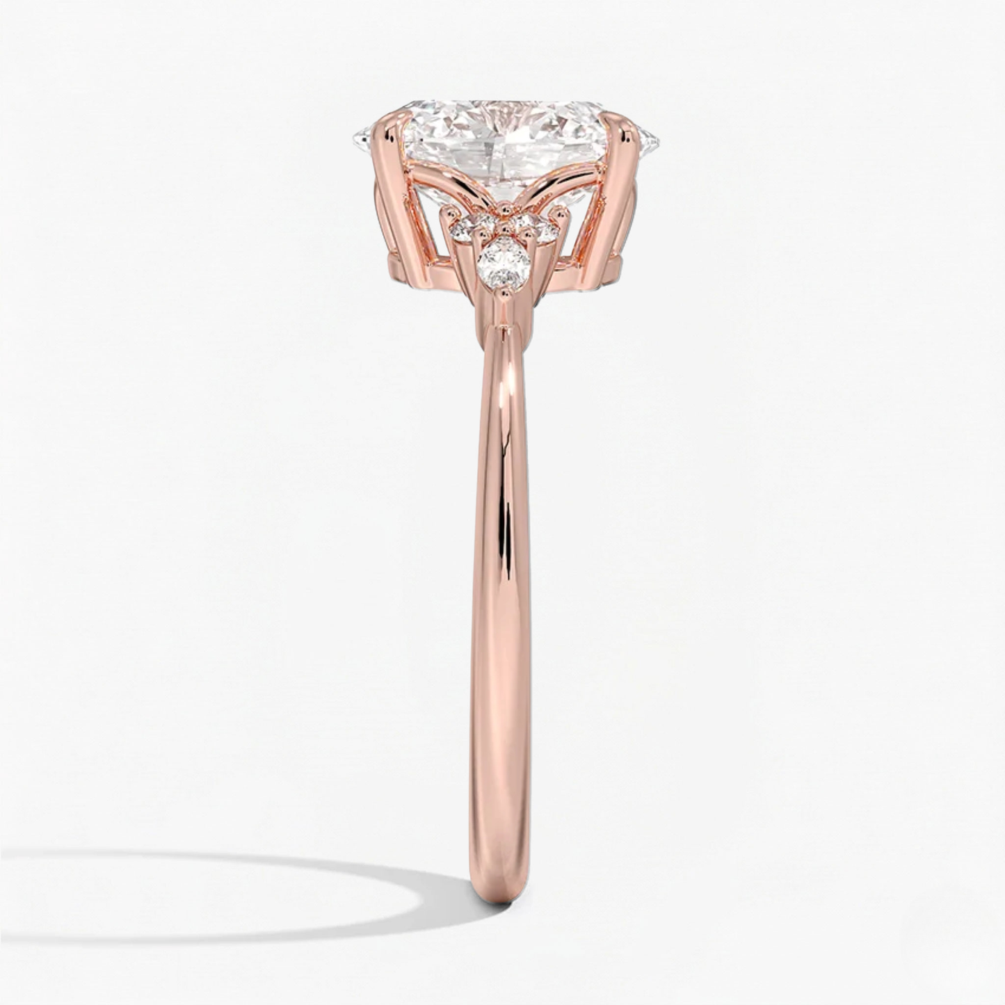 Oval and Marquise Trio Diamond Engagement Ring