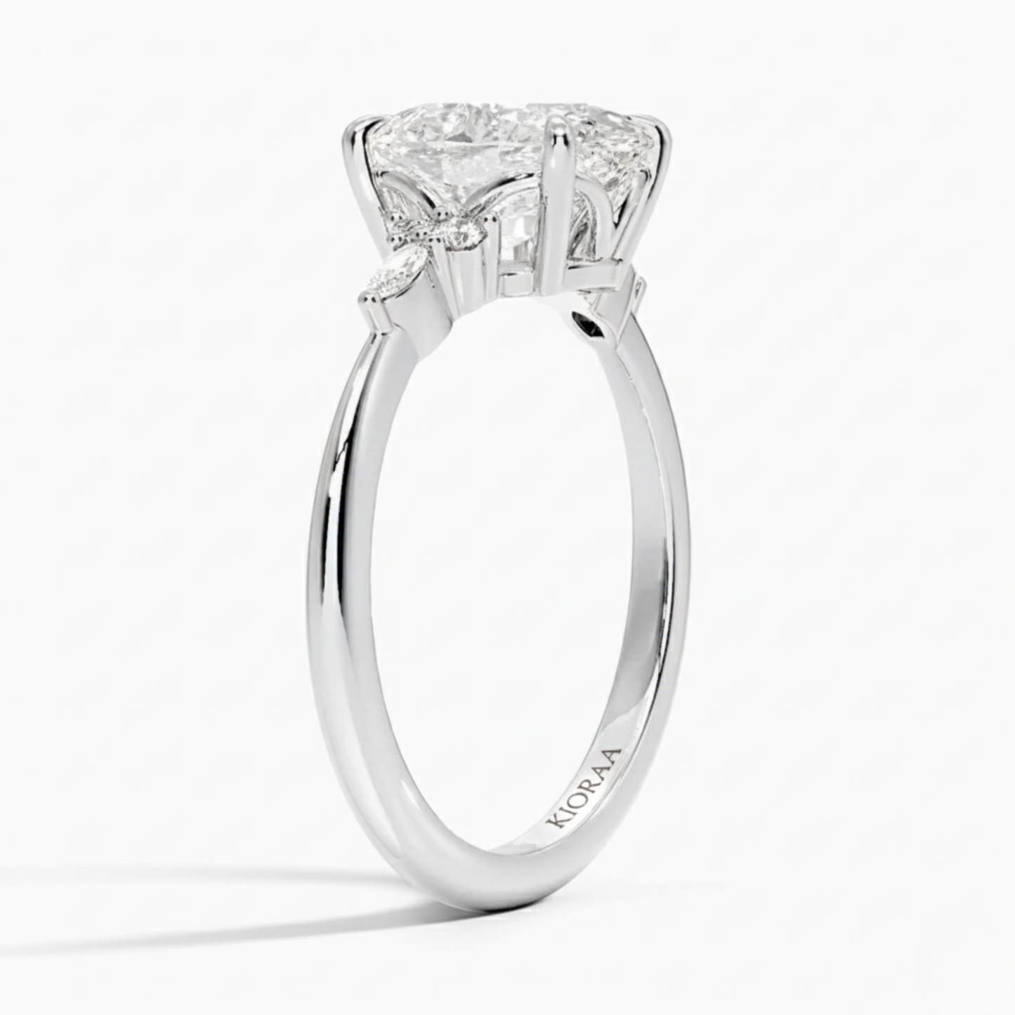 Oval and Marquise Trio Diamond Engagement Ring