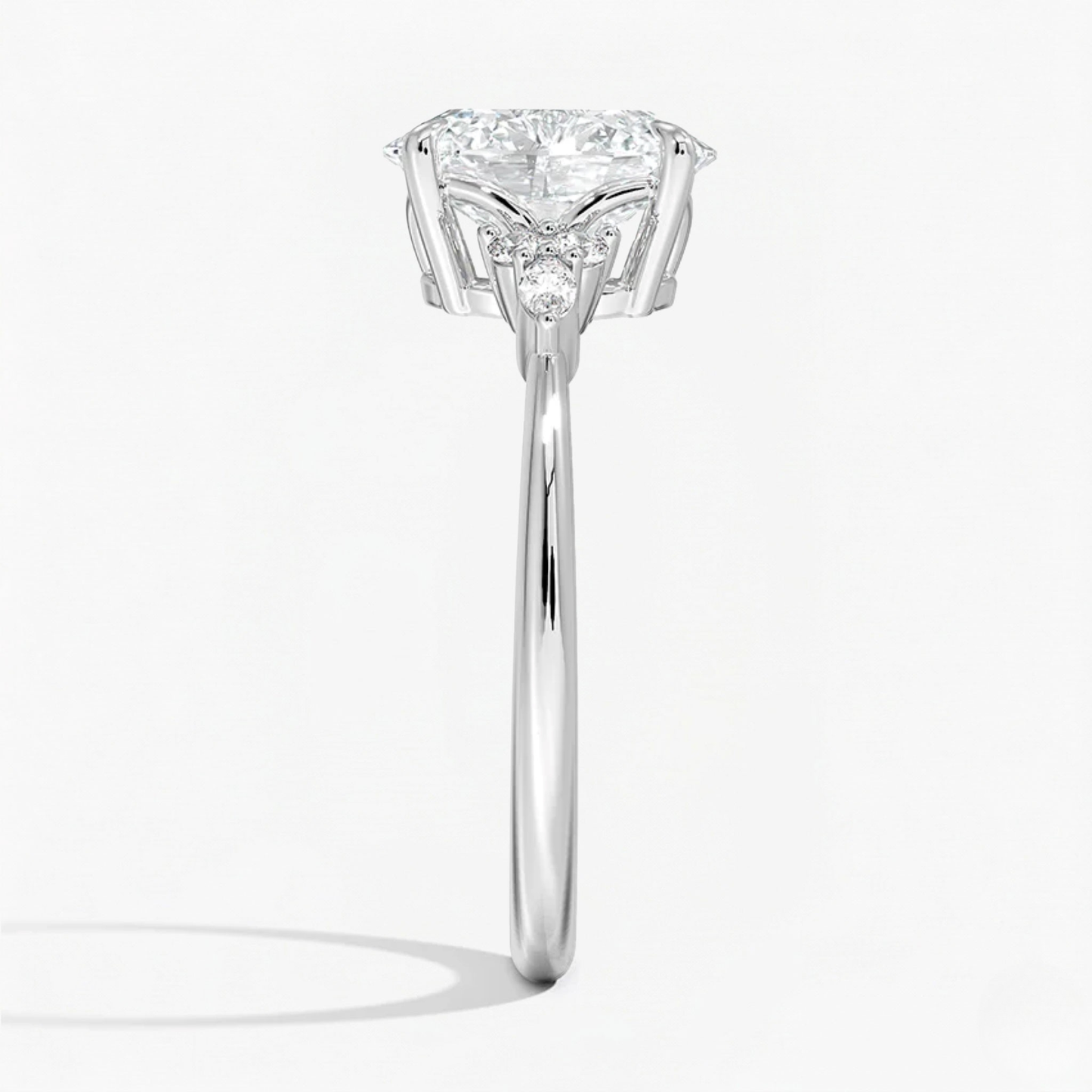 Oval and Marquise Trio Diamond Engagement Ring