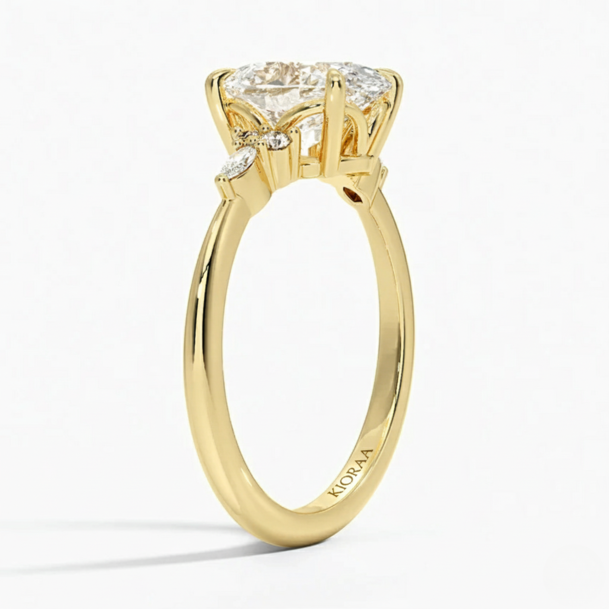 Oval and Marquise Trio Diamond Engagement Ring