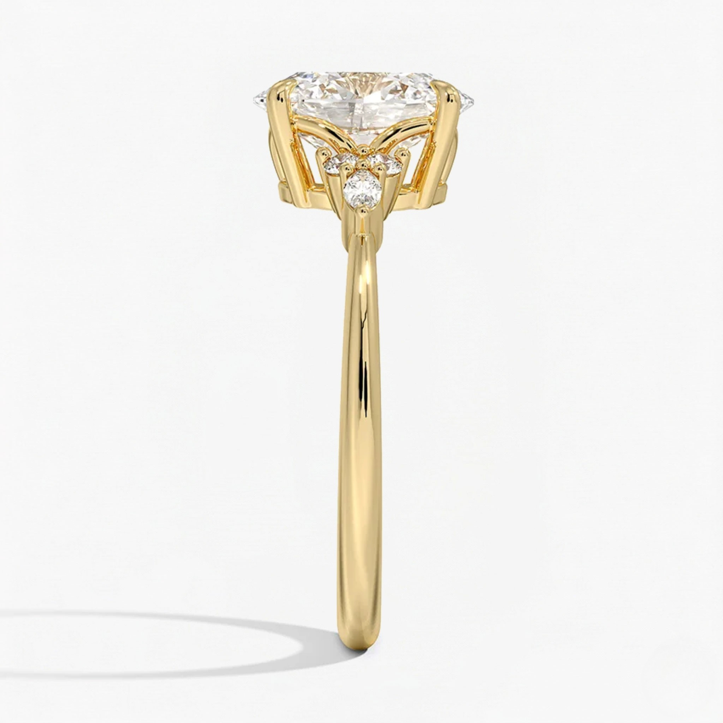 Oval and Marquise Trio Diamond Engagement Ring