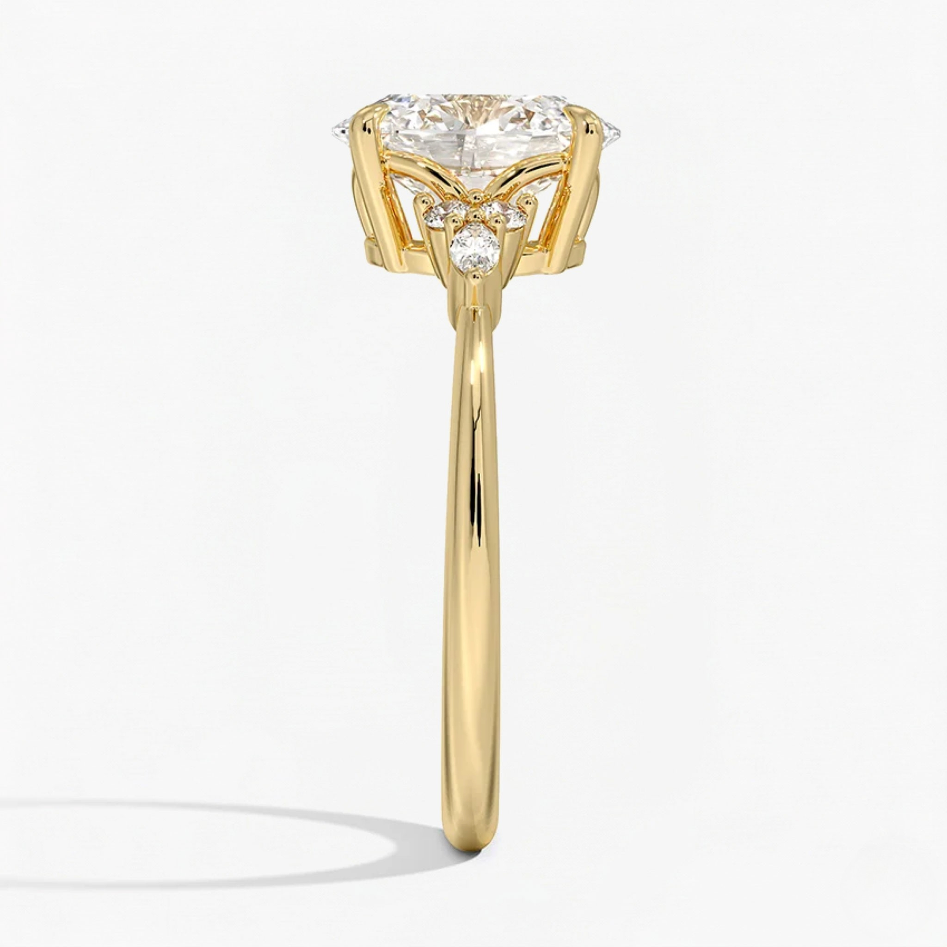 Oval and Marquise Trio Diamond Engagement Ring