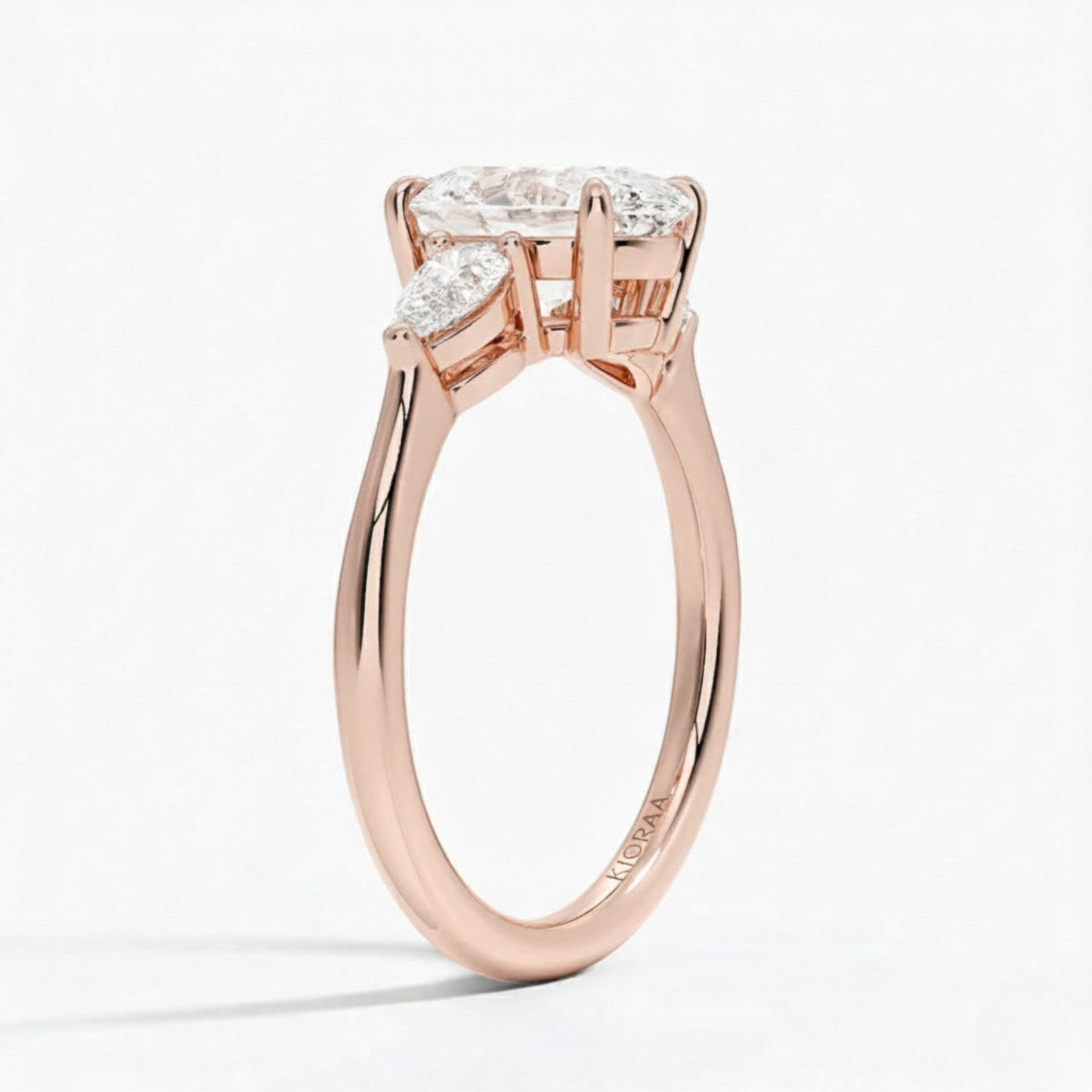 Oval Diamond Three Stone Engagement Ring