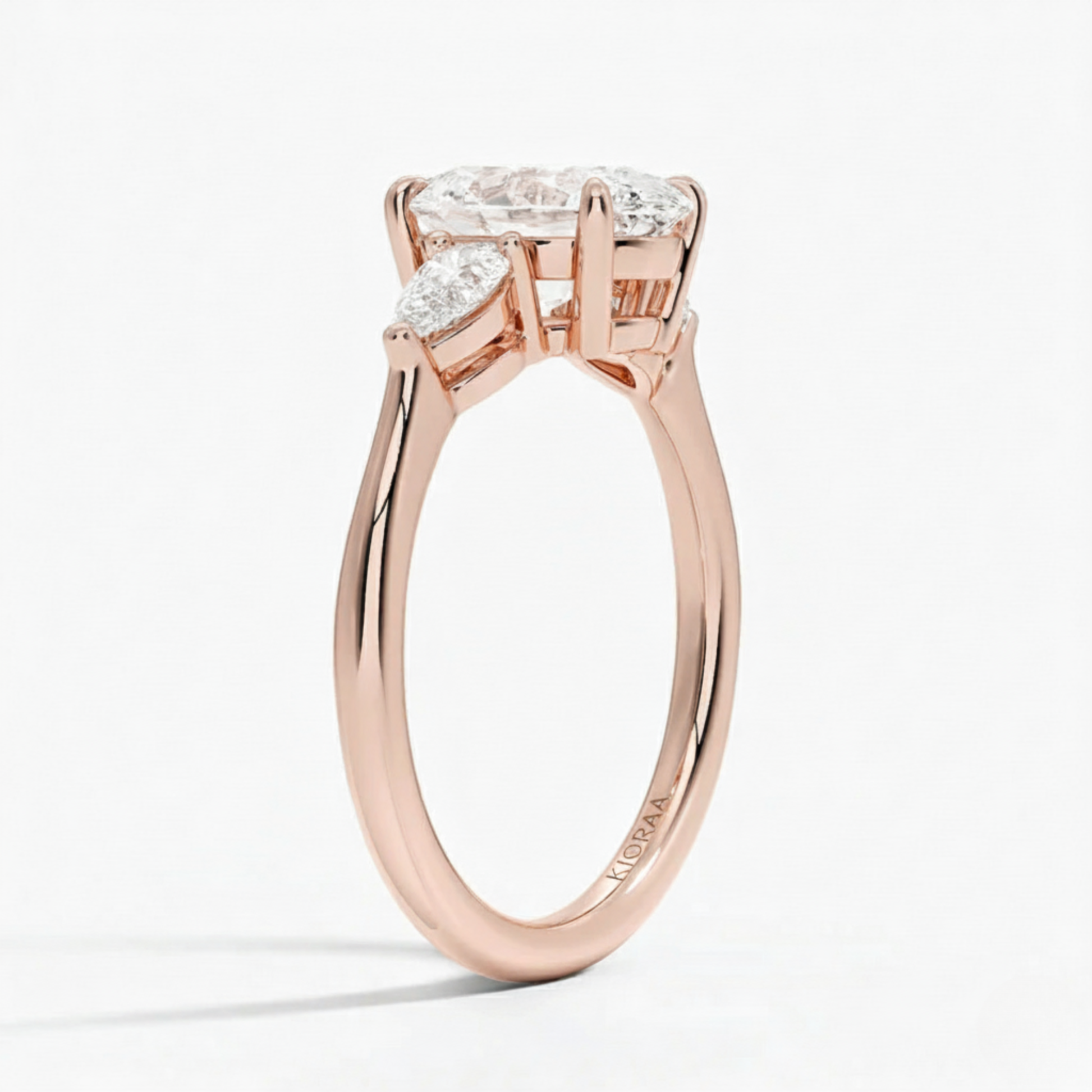 Oval Diamond Three Stone Engagement Ring