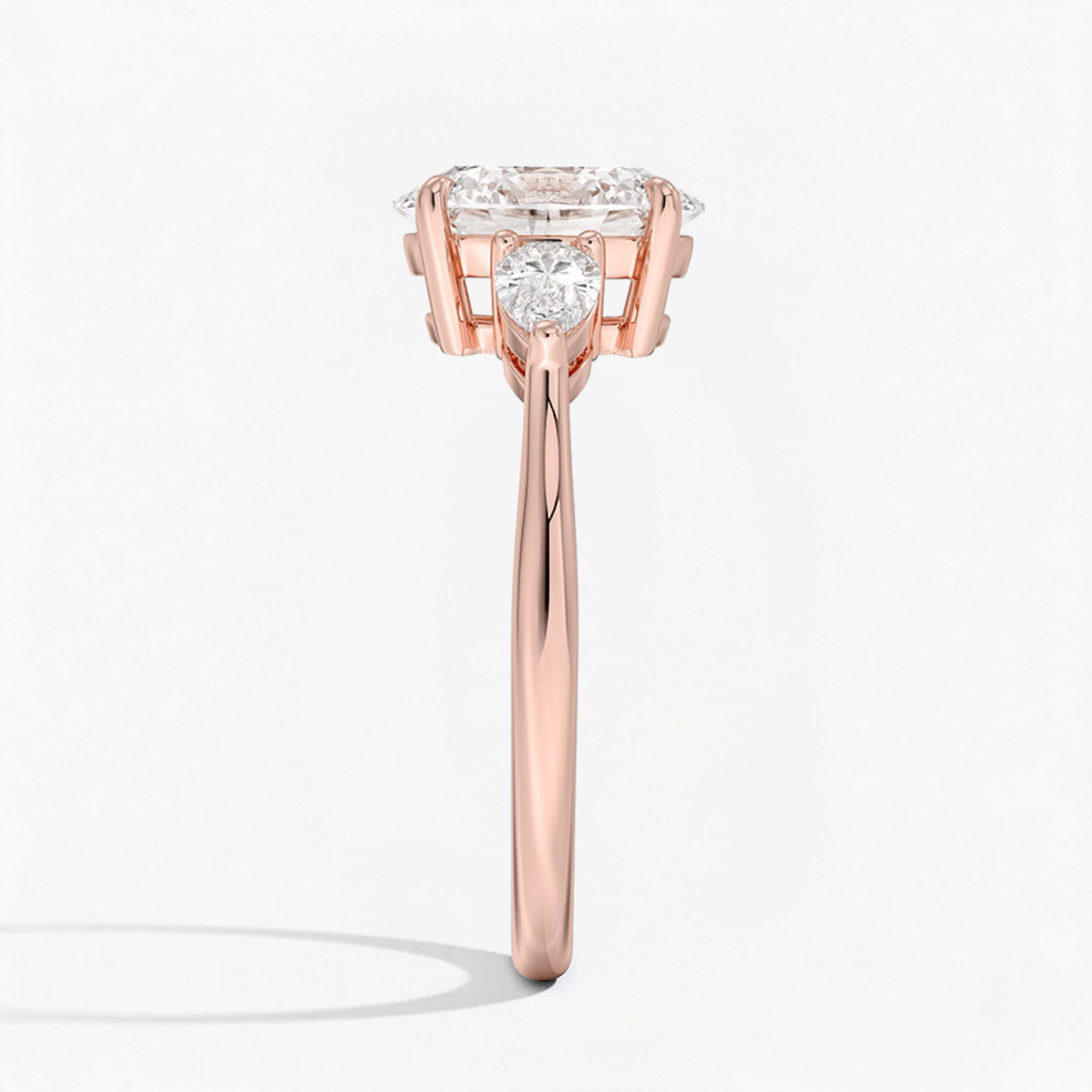 Oval Diamond Three Stone Engagement Ring