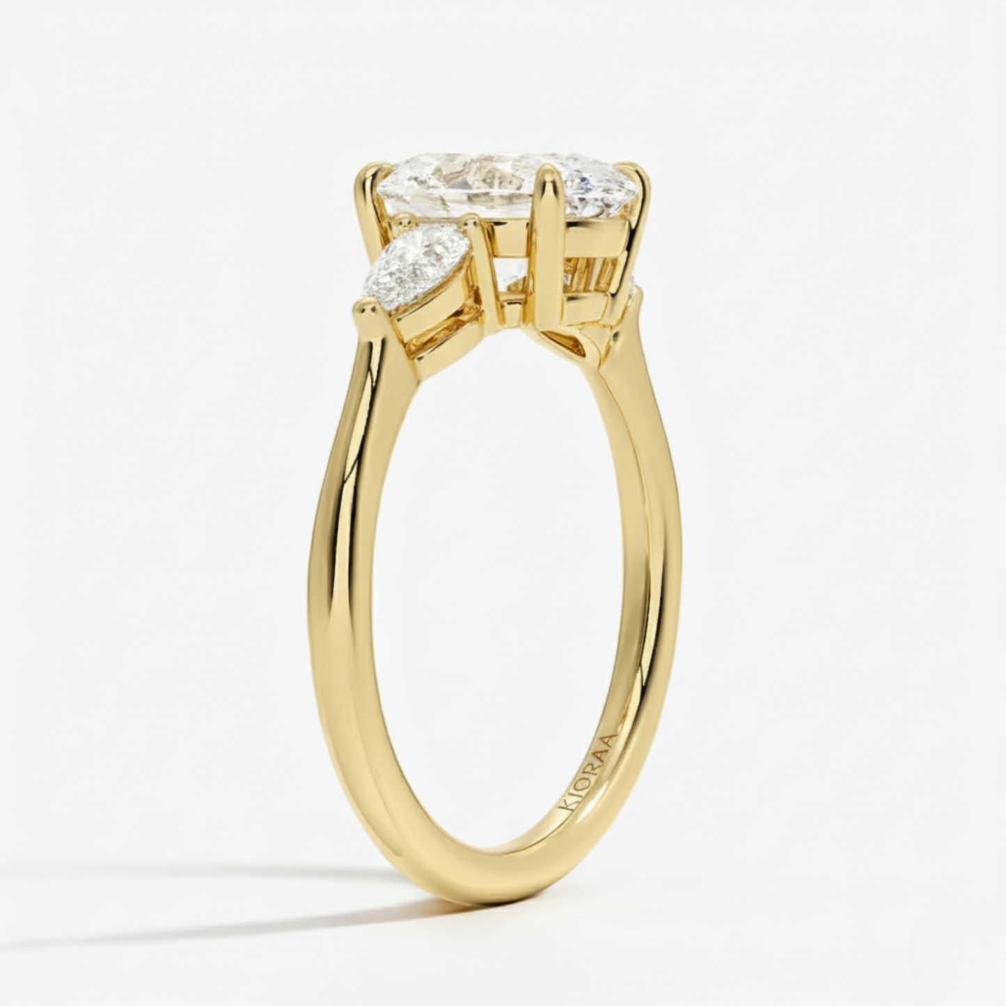 Oval Diamond Three Stone Engagement Ring