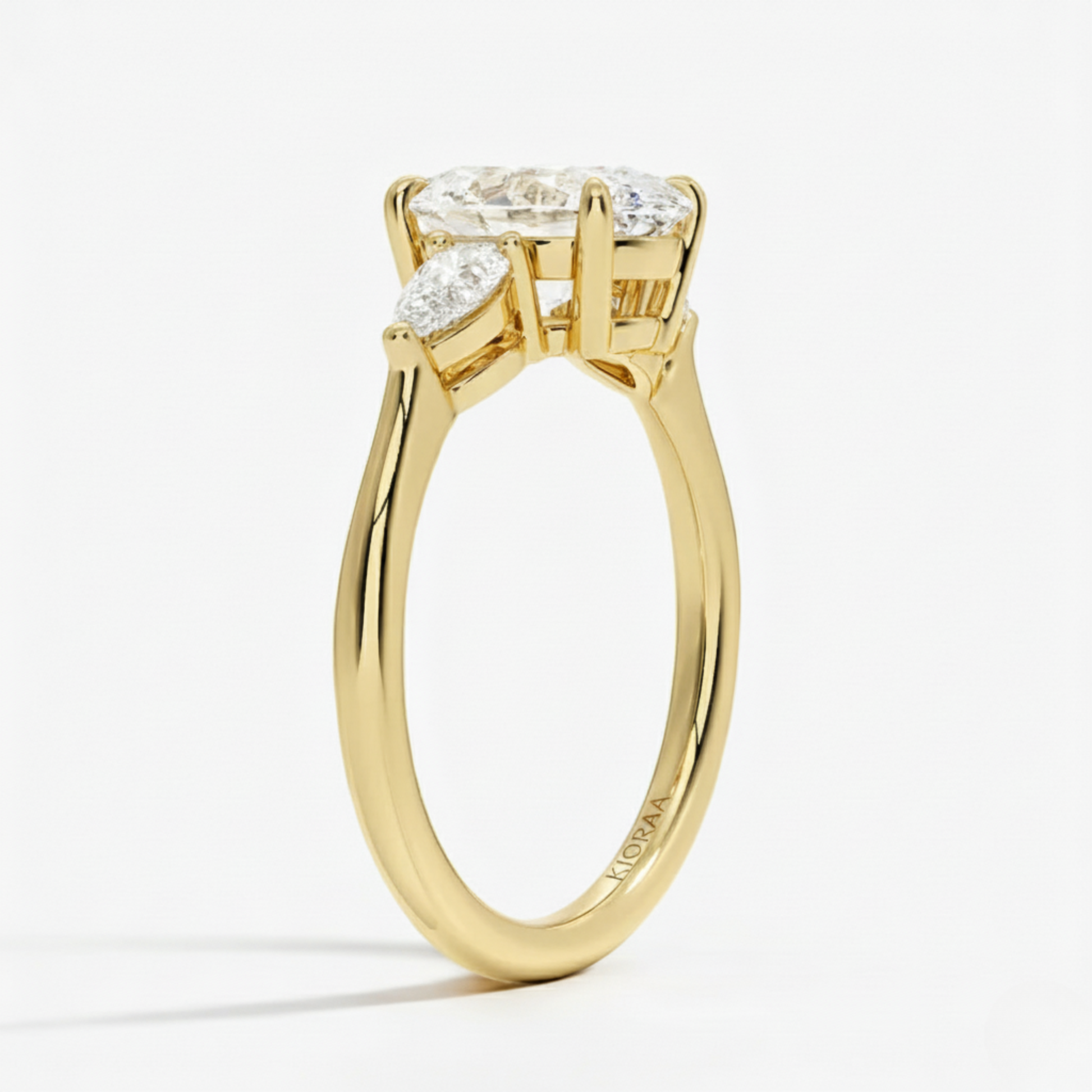 Oval Diamond Three Stone Engagement Ring
