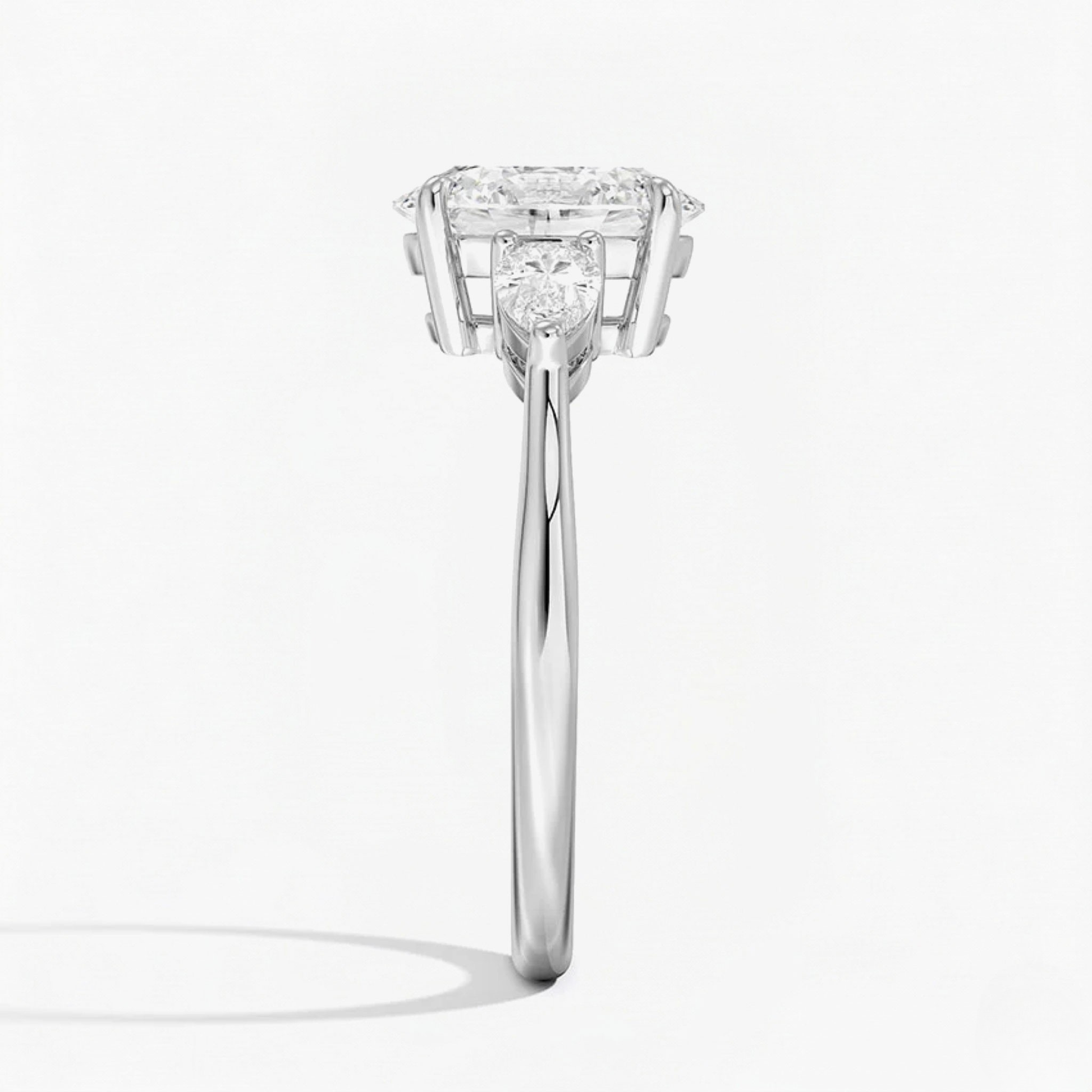 Oval Diamond Three Stone Engagement Ring