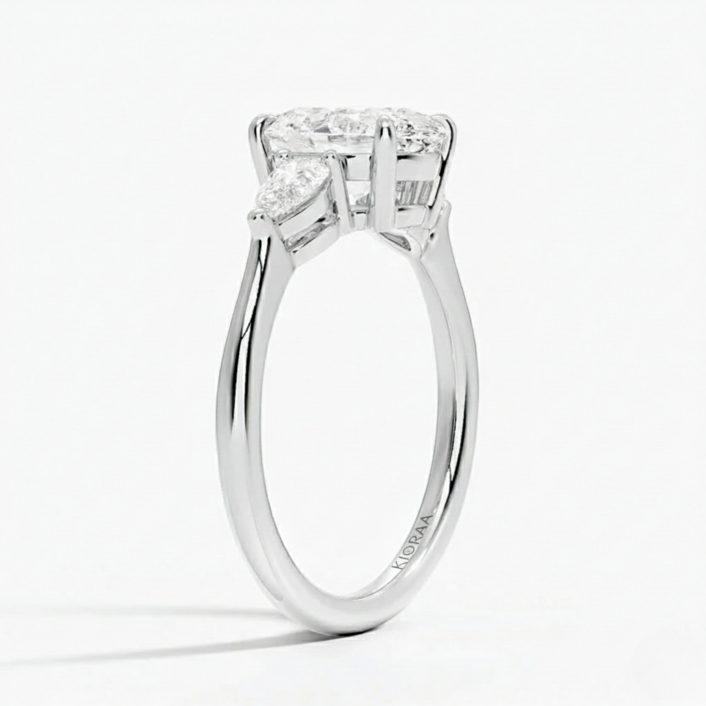 Oval Diamond Three Stone Engagement Ring