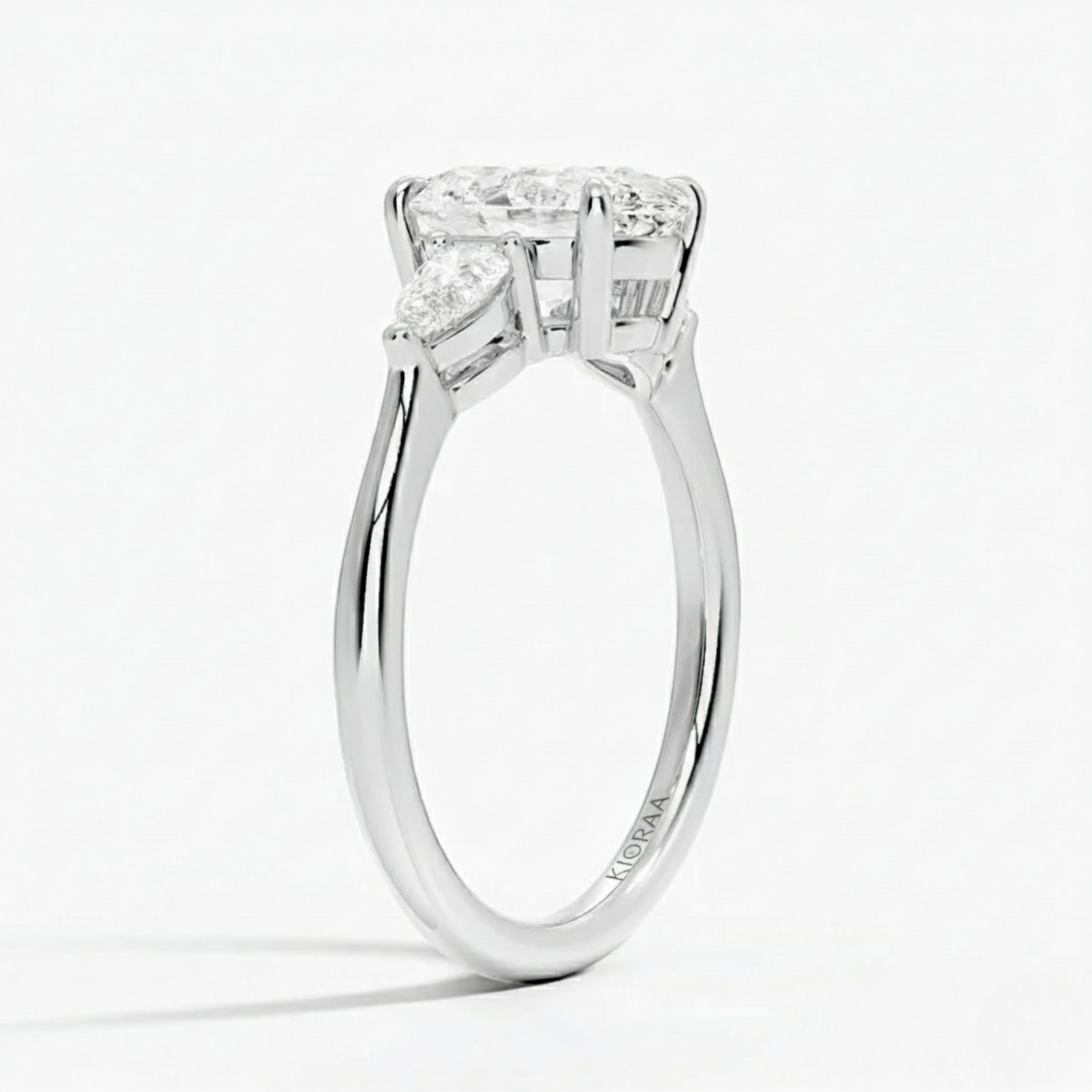 Oval Diamond Three Stone Engagement Ring