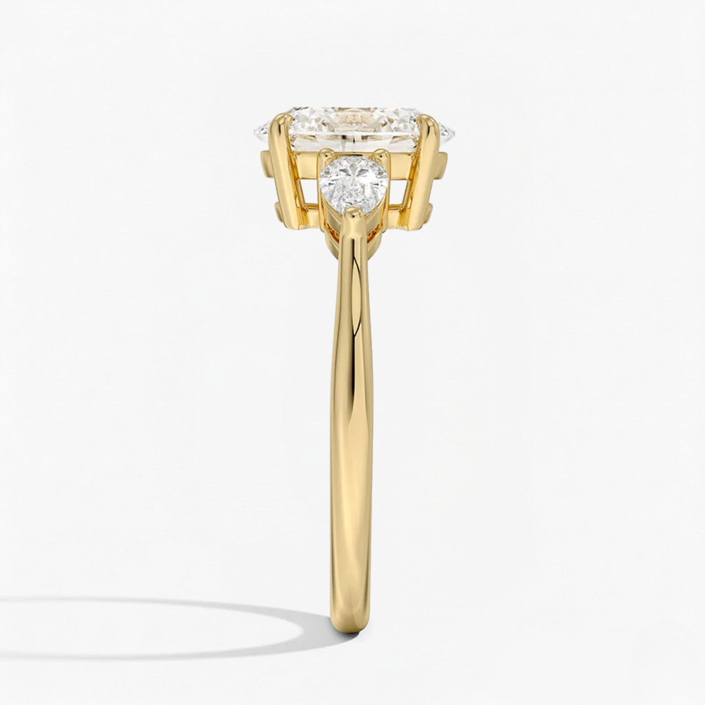 Oval Diamond Three Stone Engagement Ring