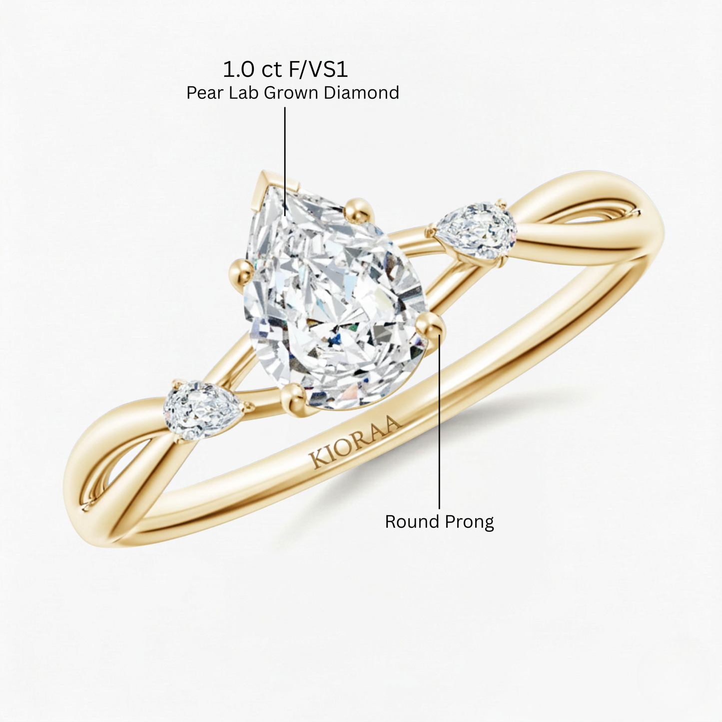 Pear Shape Three Stone Diamond Ring