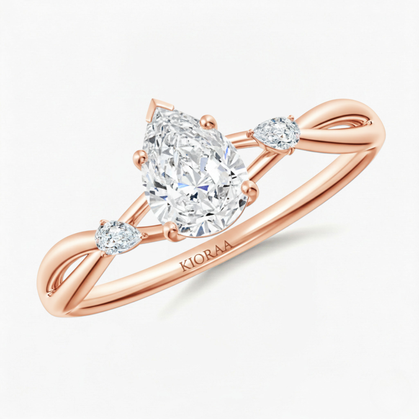 Pear Shape Three Stone Diamond Ring