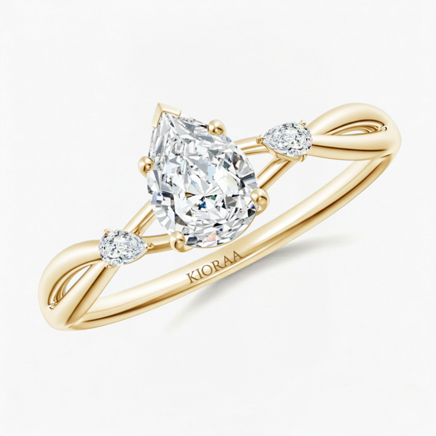 Pear Shape Three Stone Diamond Ring