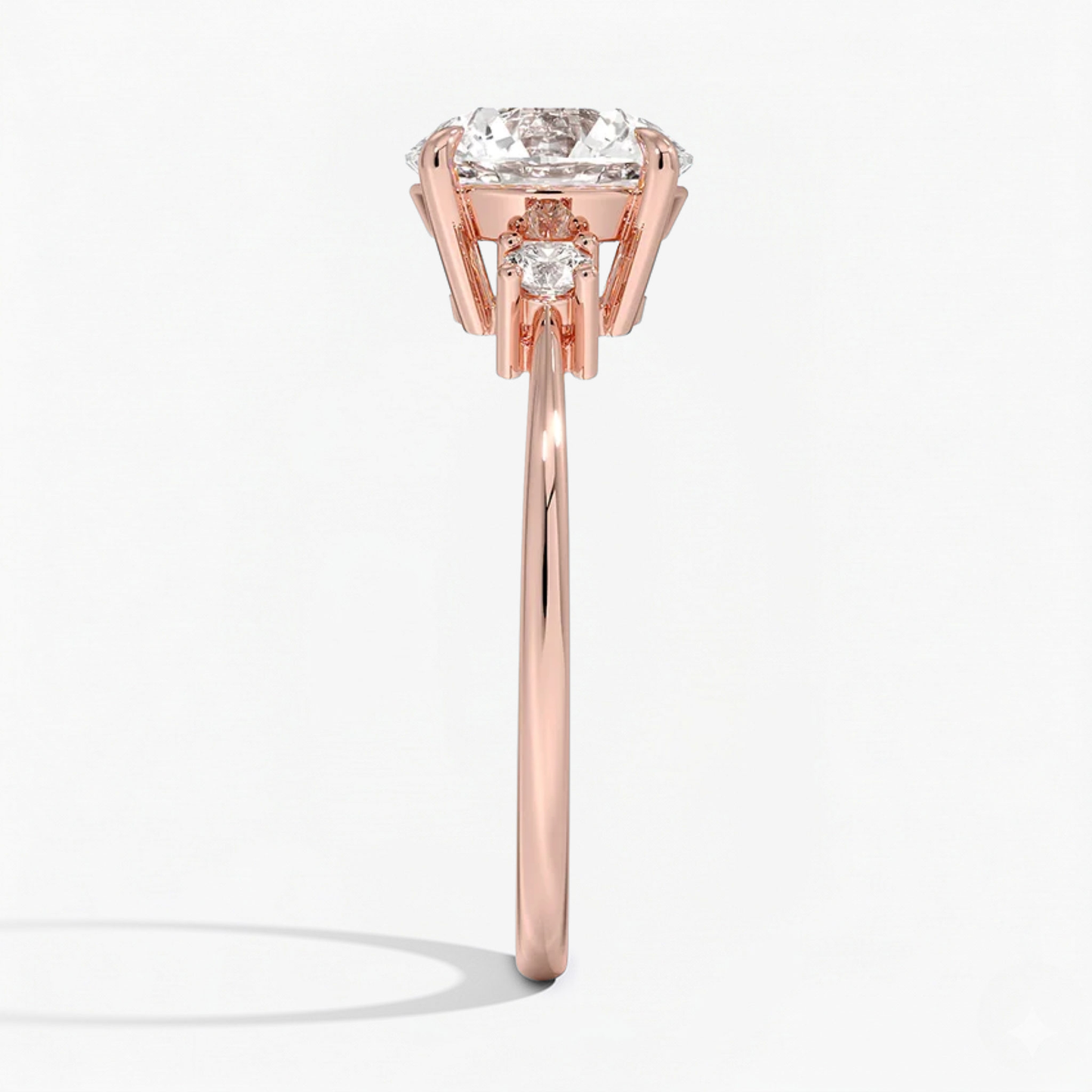 Classic Simple Round Shape Three Stone Diamond Ring