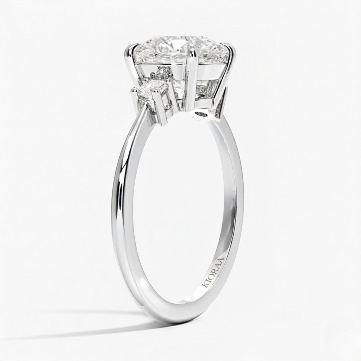 Classic Simple Round Shape Three Stone Diamond Ring