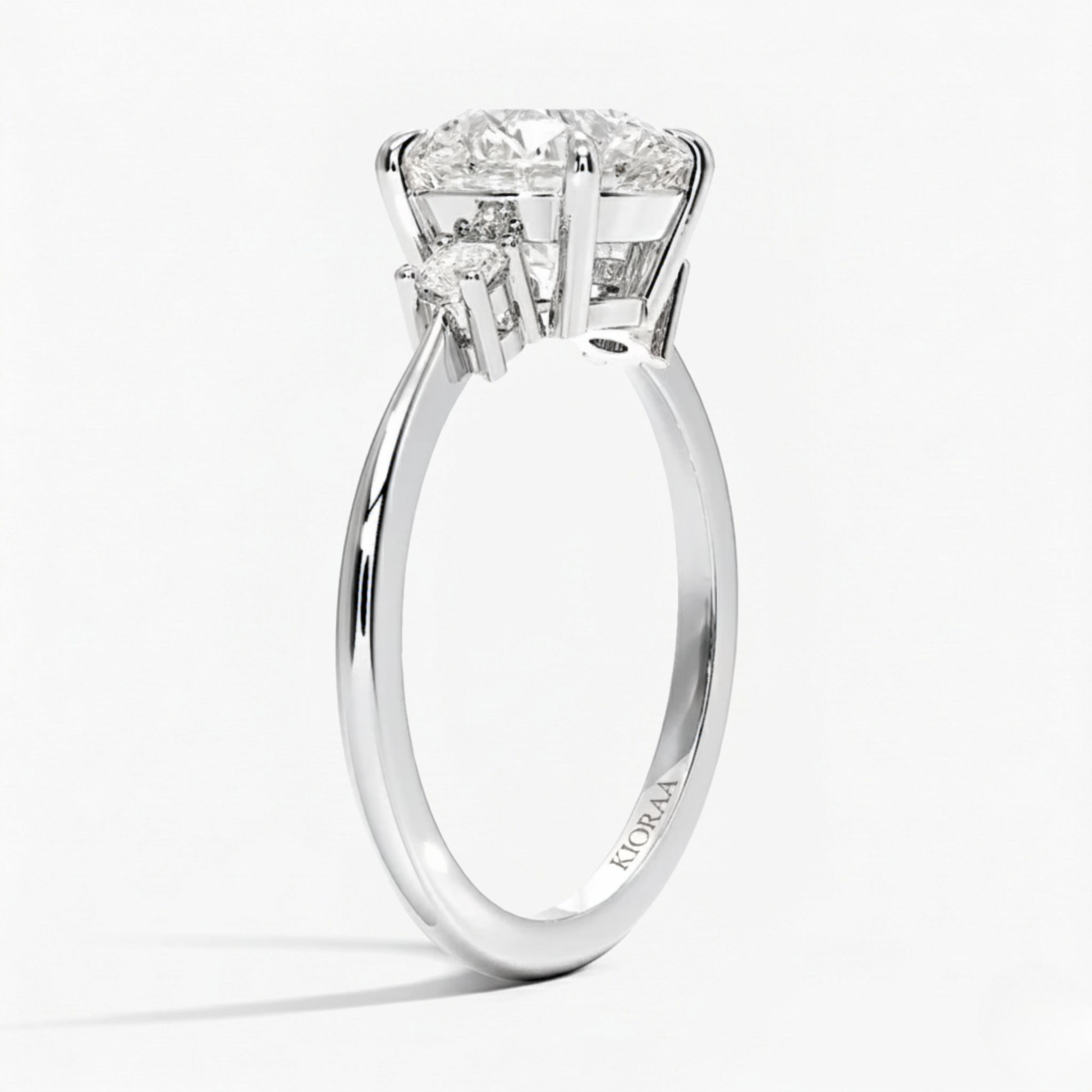 Classic Simple Round Shape Three Stone Diamond Ring