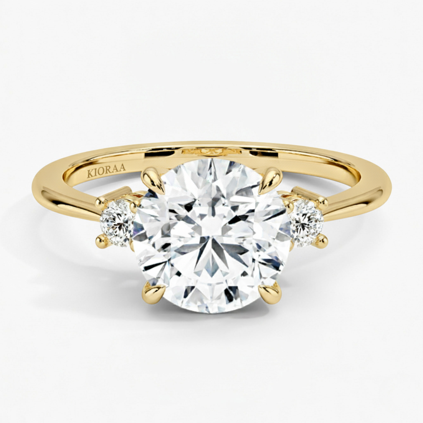 Classic Simple Round Shape Three Stone Diamond Ring