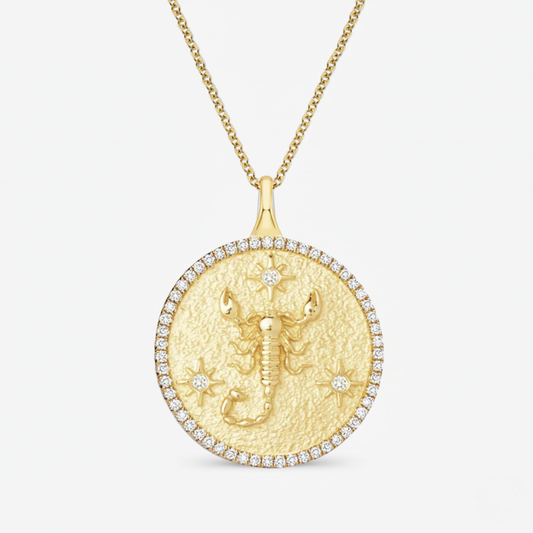 Scorpio Zodiac Lab Diamond Necklace