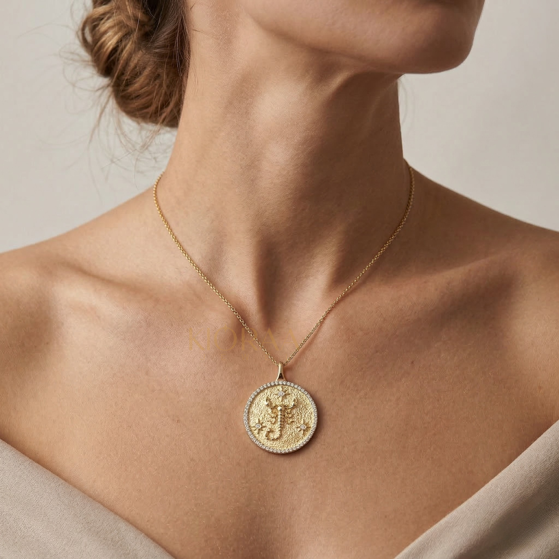 Scorpio Zodiac Lab Diamond Necklace