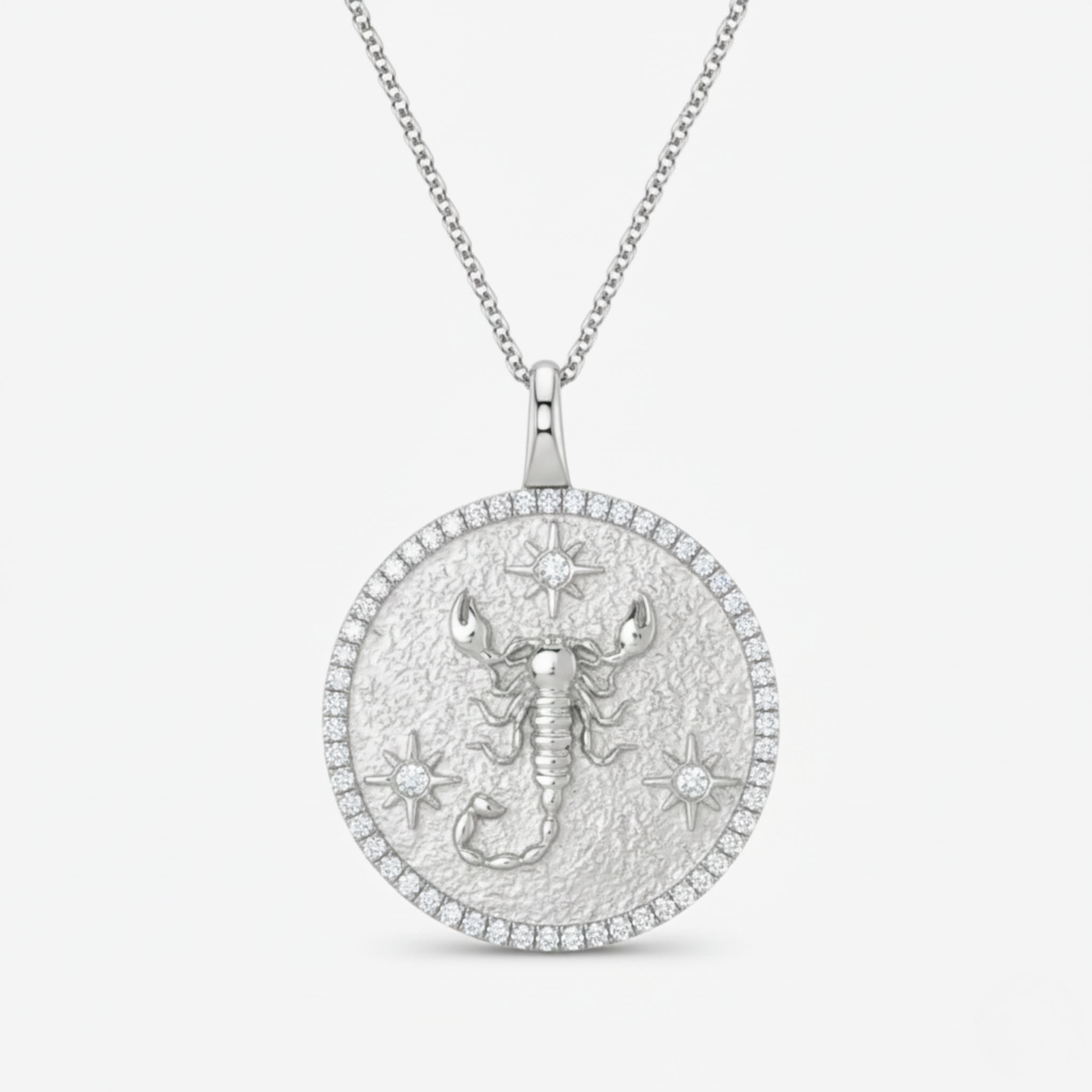 Scorpio Zodiac Lab Diamond Necklace