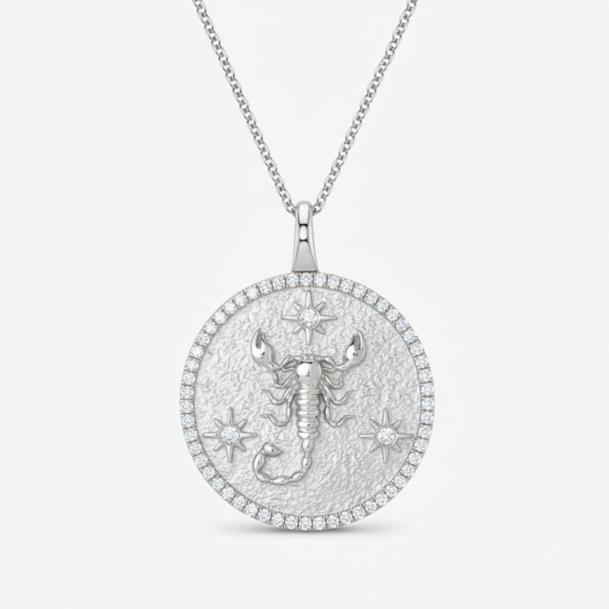 Scorpio Zodiac Lab Diamond Necklace