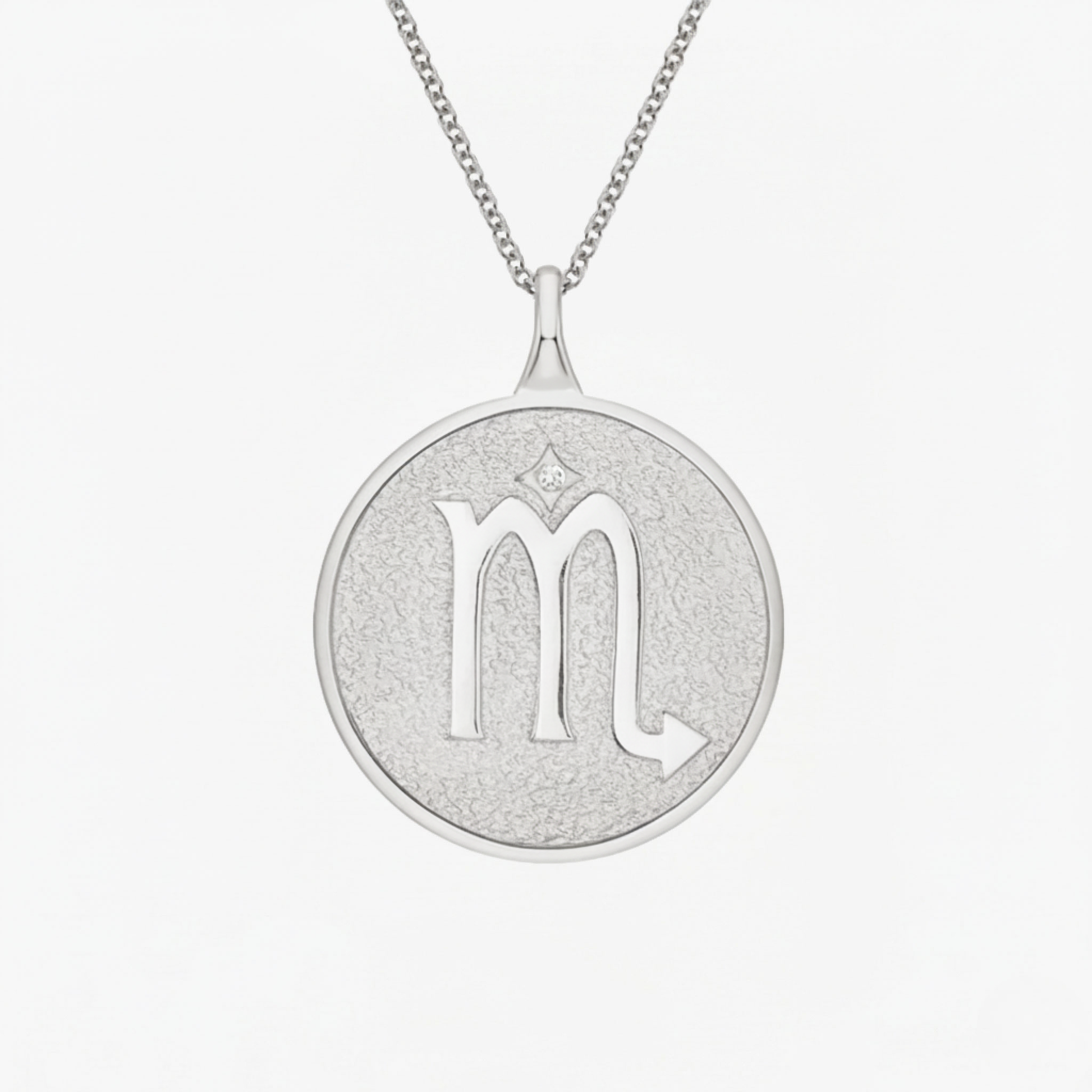 Scorpio Zodiac Lab Diamond Necklace