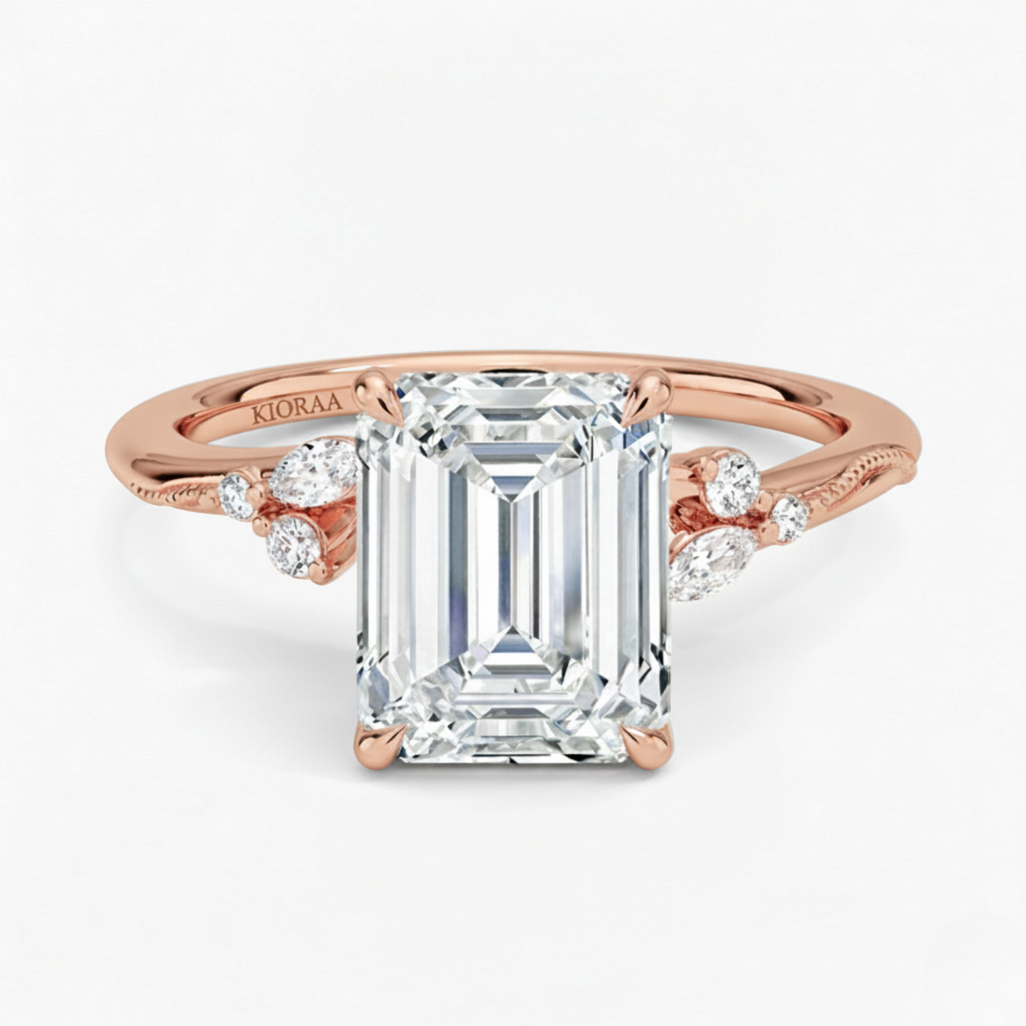 Emerald Shape Vintage  Engagement Ring