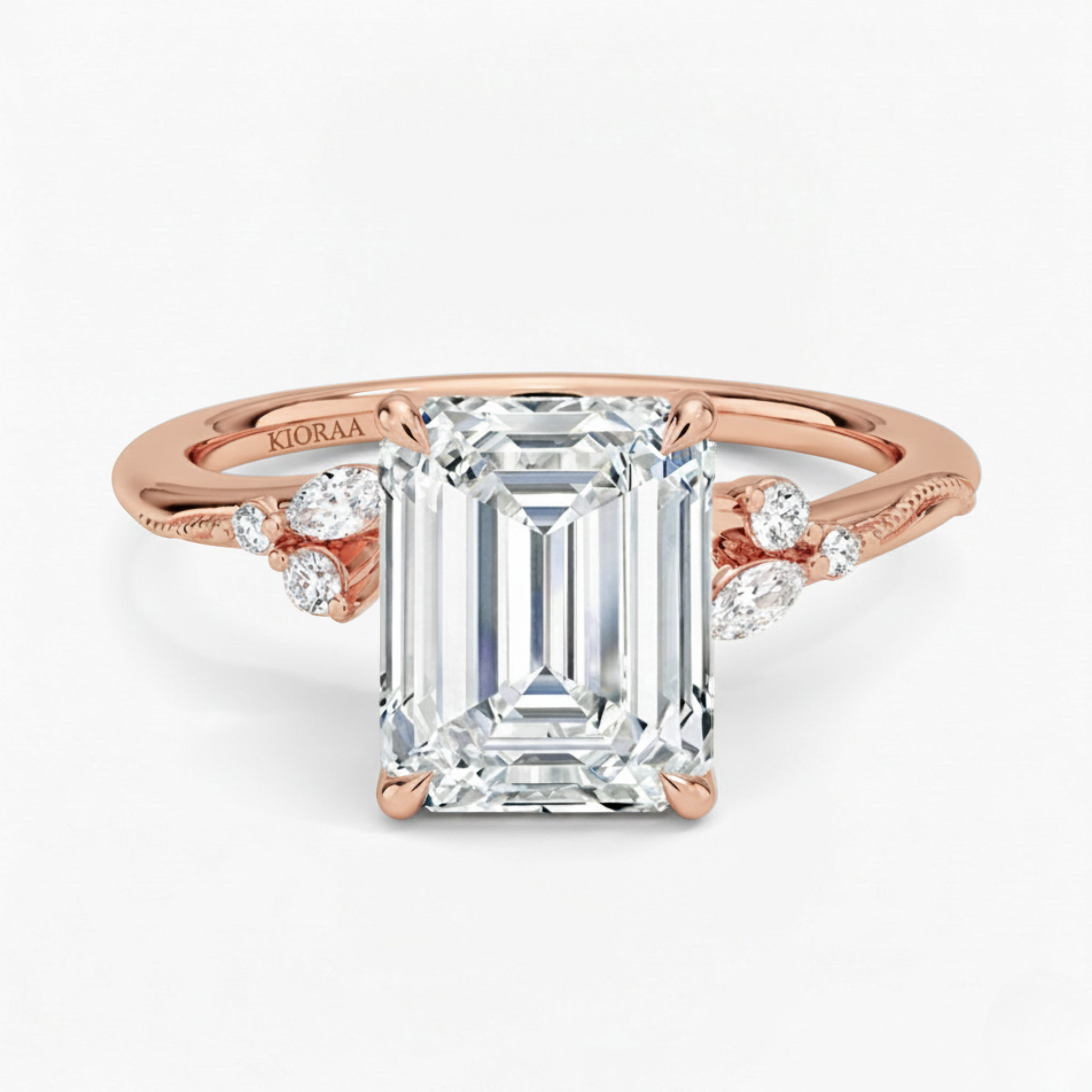 Emerald Shape Vintage  Engagement Ring