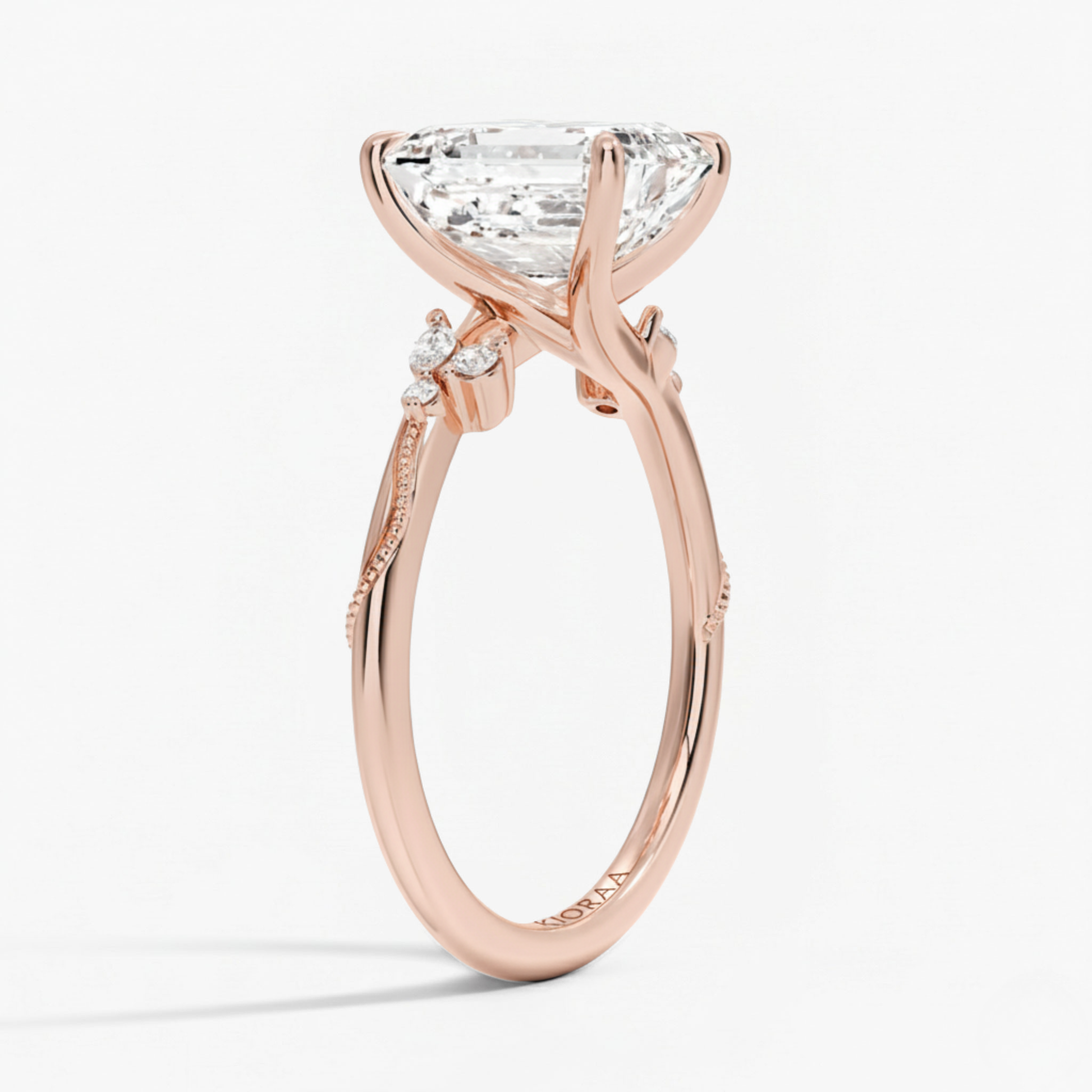 Emerald Shape Vintage  Engagement Ring